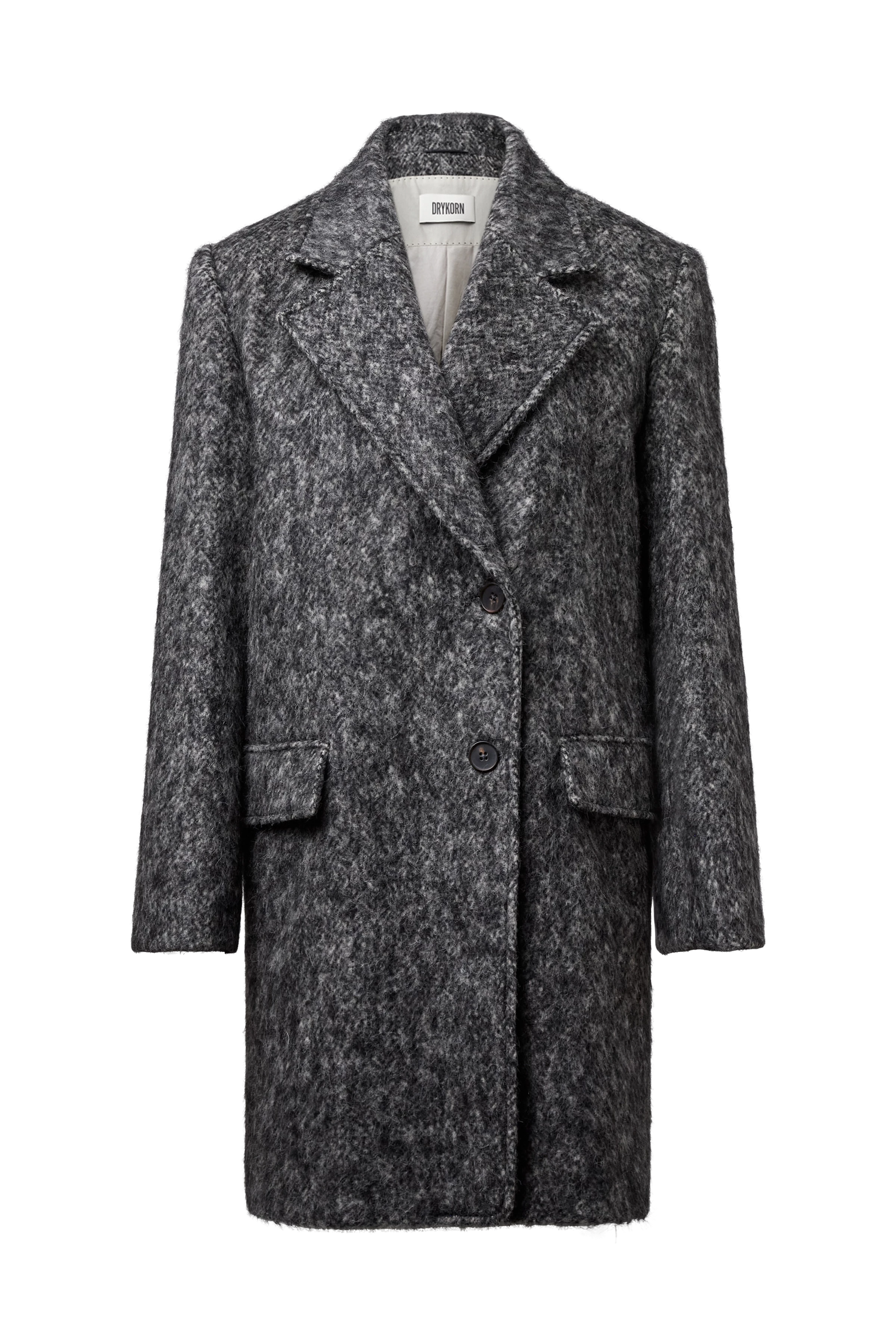 ISFIELD - Relaxed fit alpaca blend coat - women - grey - Freisteller Frontansicht