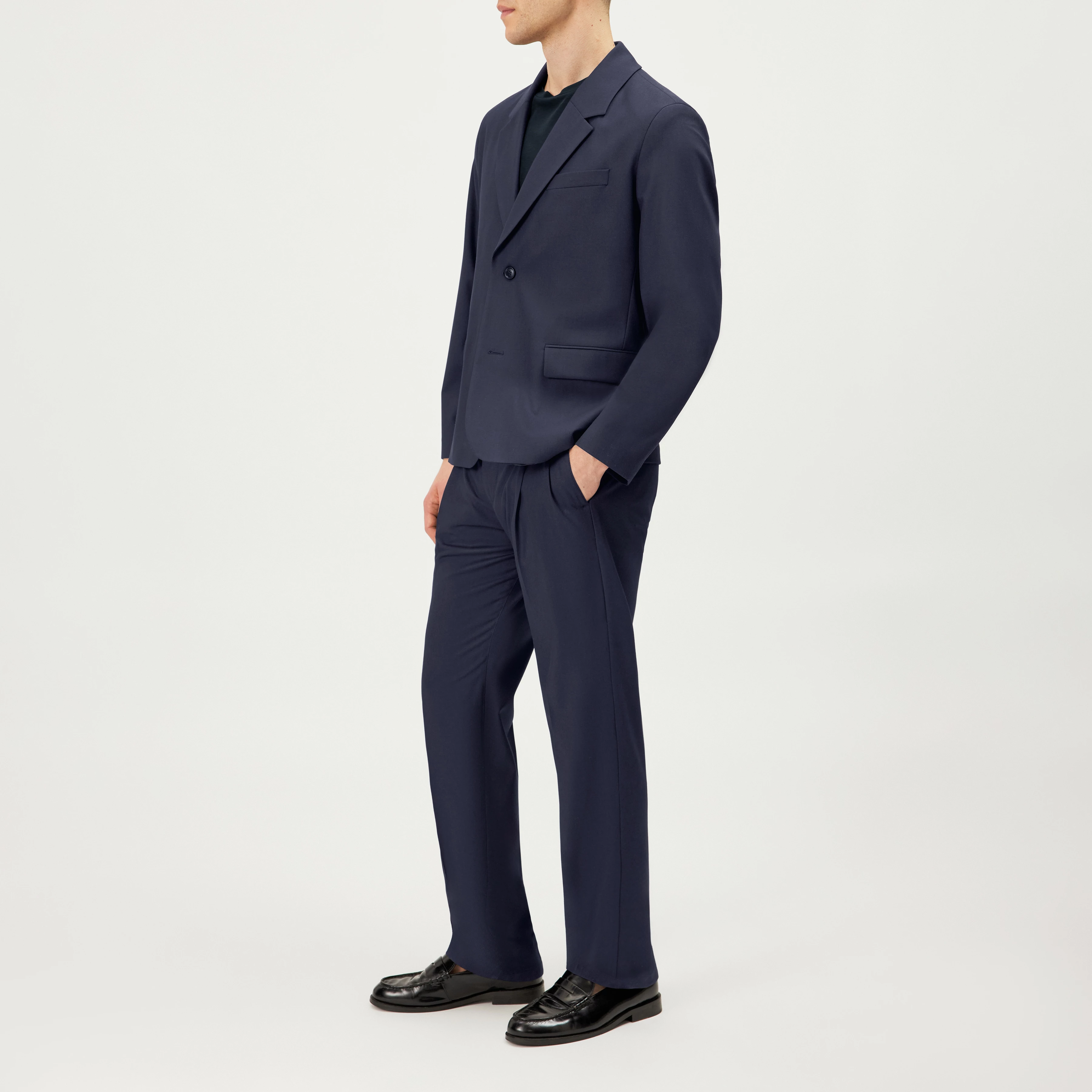 CORAY - Relaxed Fit Blazer in Wool Blend - men - blue - Seitenansicht
