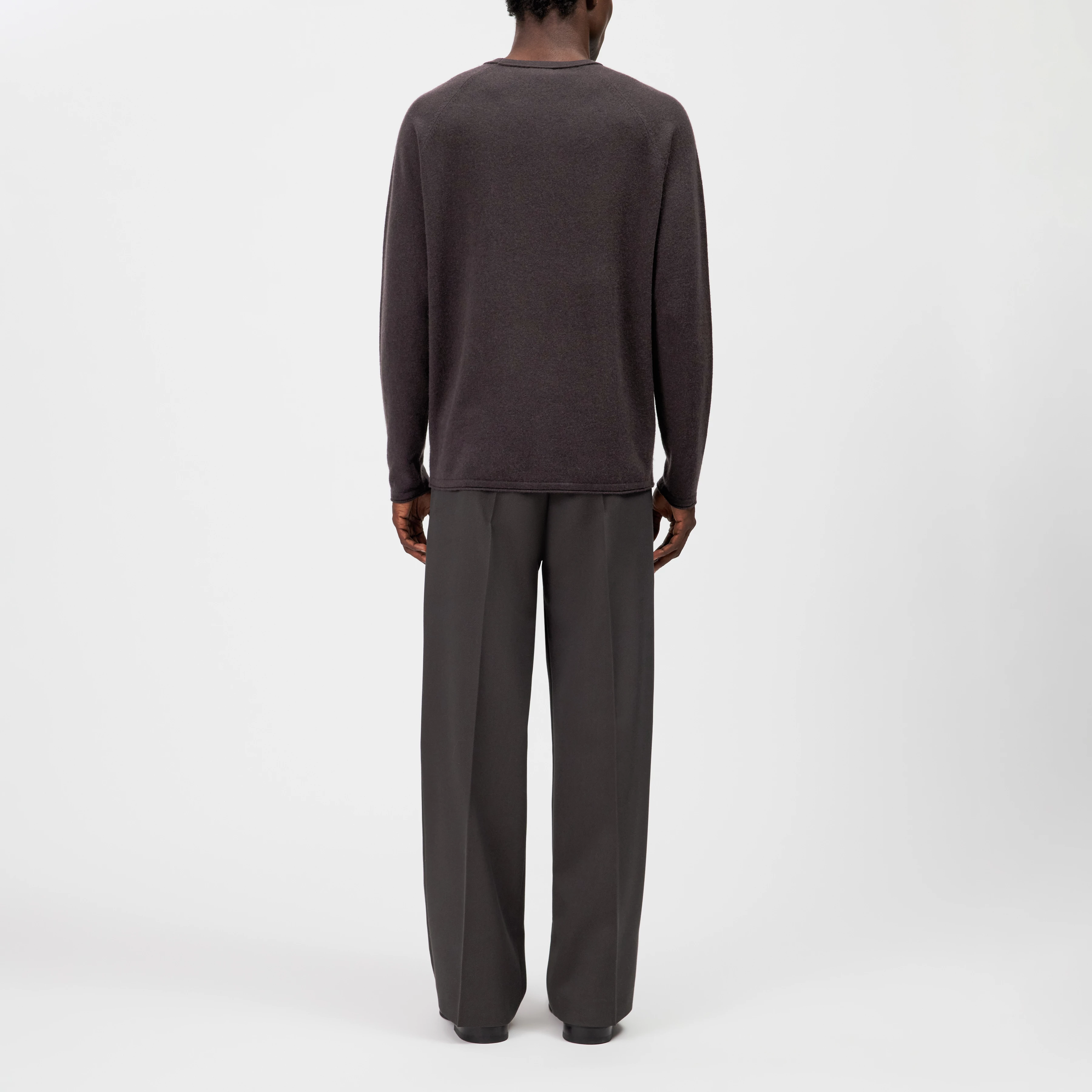 TITZIAN - Long sleeve top in 100% cashmere - men - brown - Rückansicht