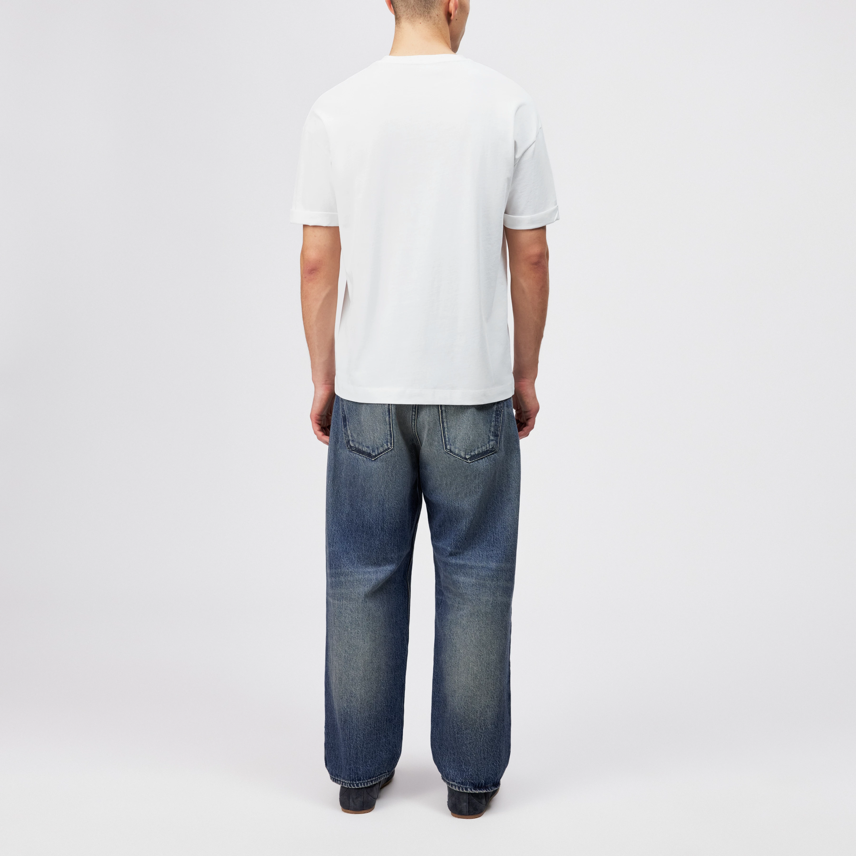 THILO - Relaxed Fit T-Shirt in reiner Baumwolle - Herren - weiß - Rückansicht
