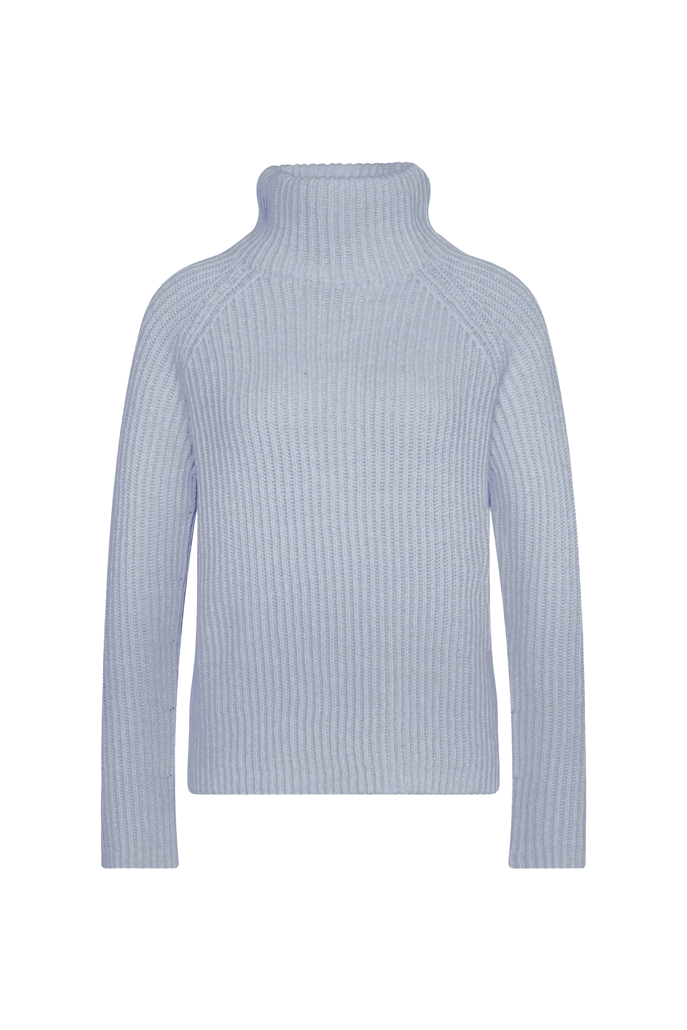 ARWEN - Turtleneck jumper in wool and alpaca blend - women - blue - Freisteller Frontansicht