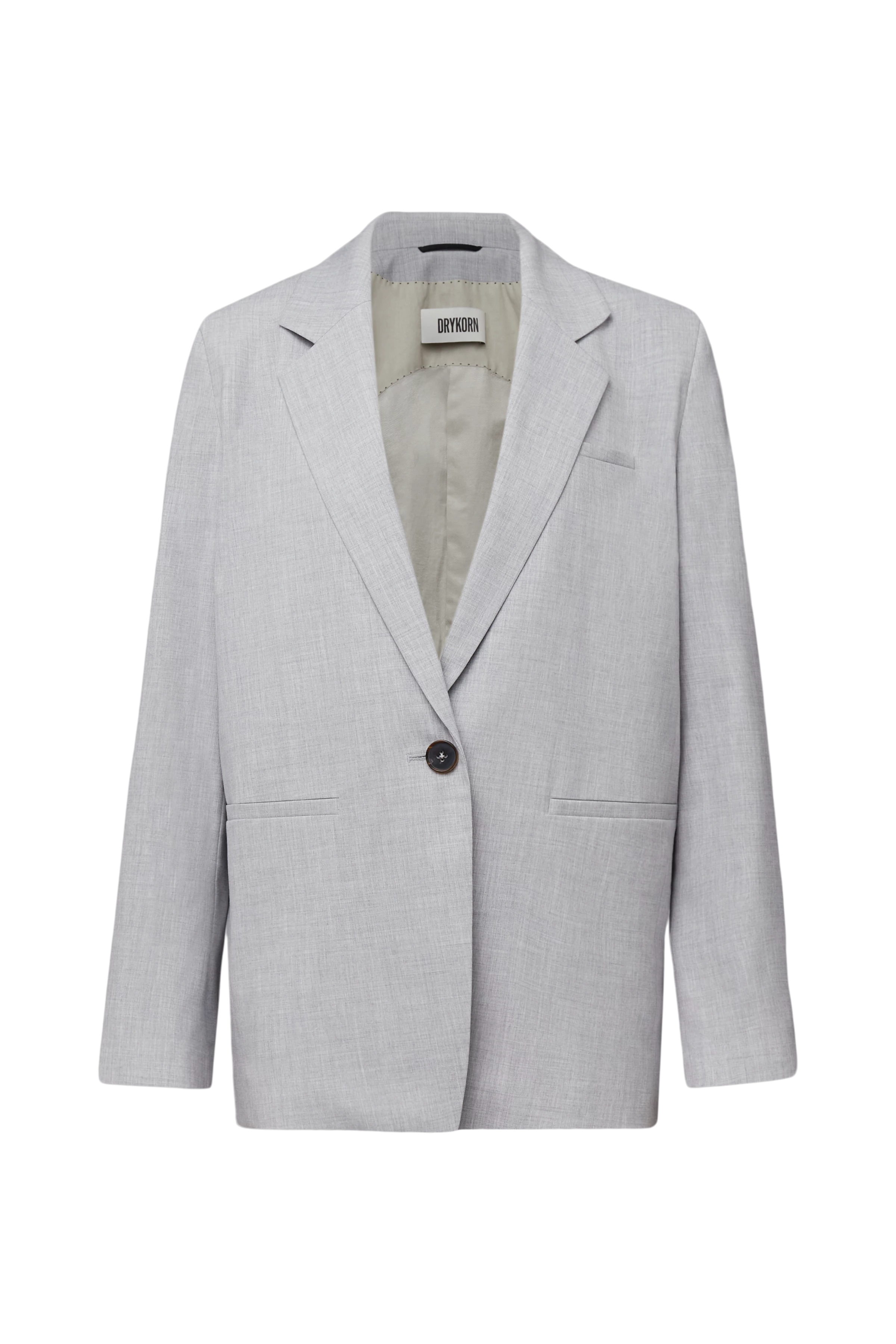 MOWTIE - Casual single-breasted blazer with mélange yarn - women - grey - Freisteller Frontansicht