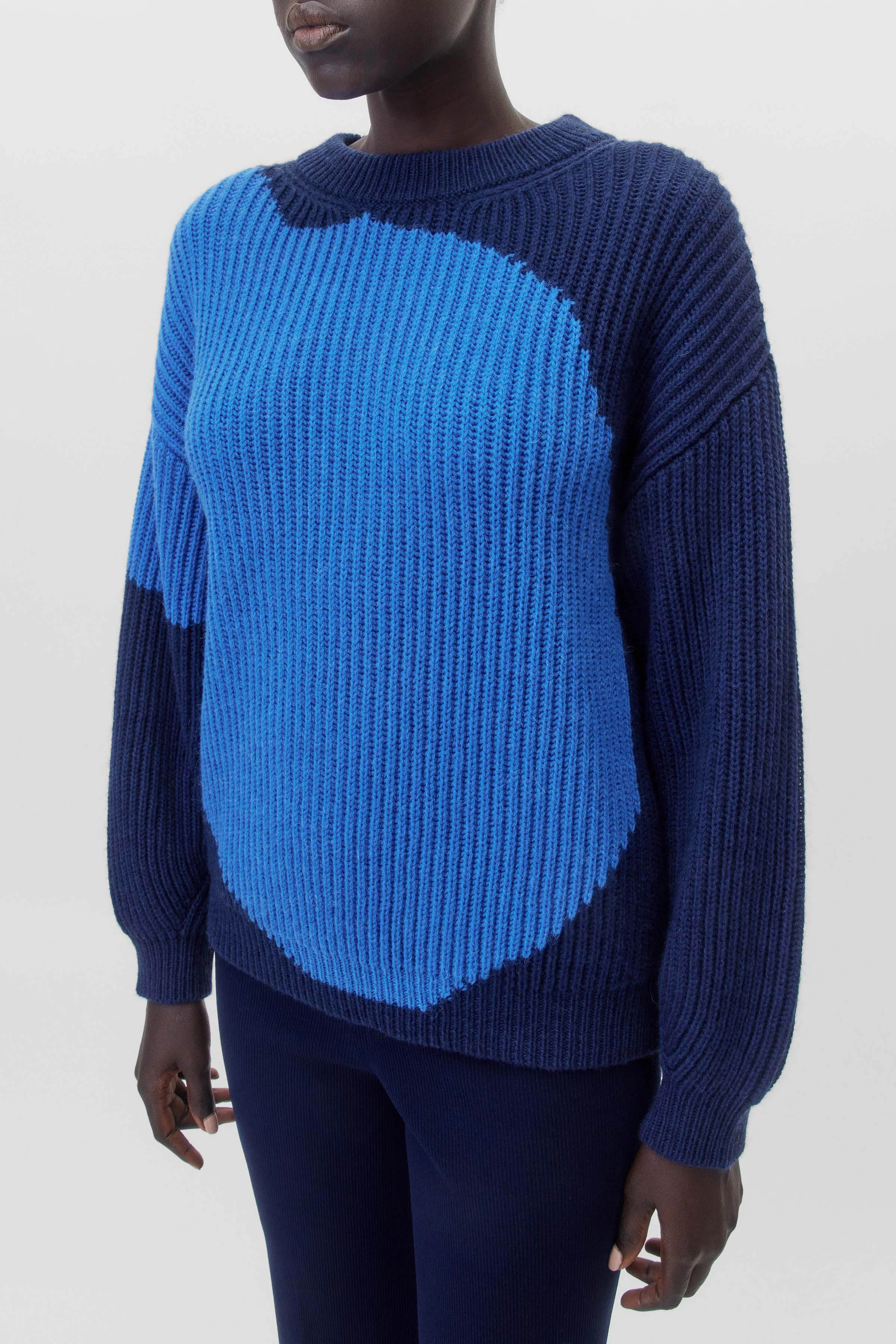 RAMEA - jacquard - women - blue - Seitenansicht