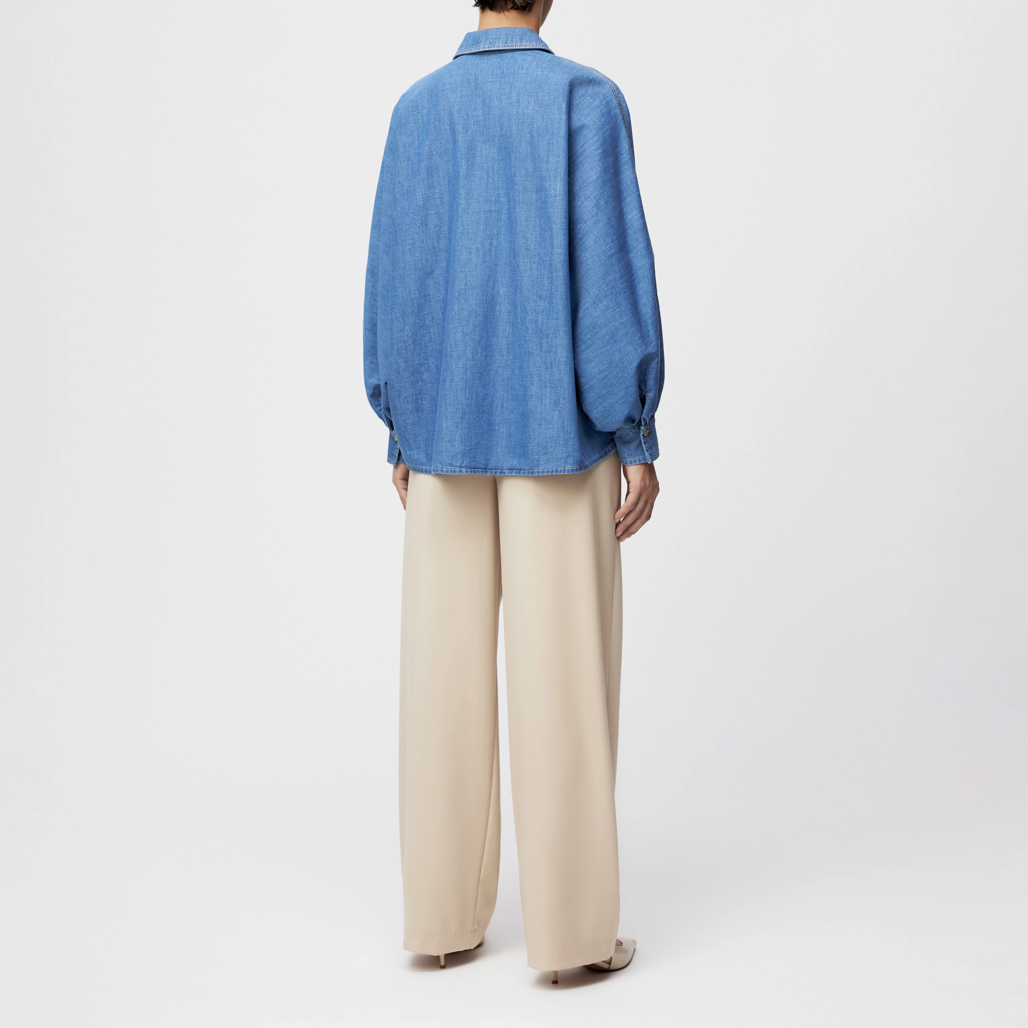 MOYALA - Bluse in Blue-Denim - Damen - blau - Rückansicht