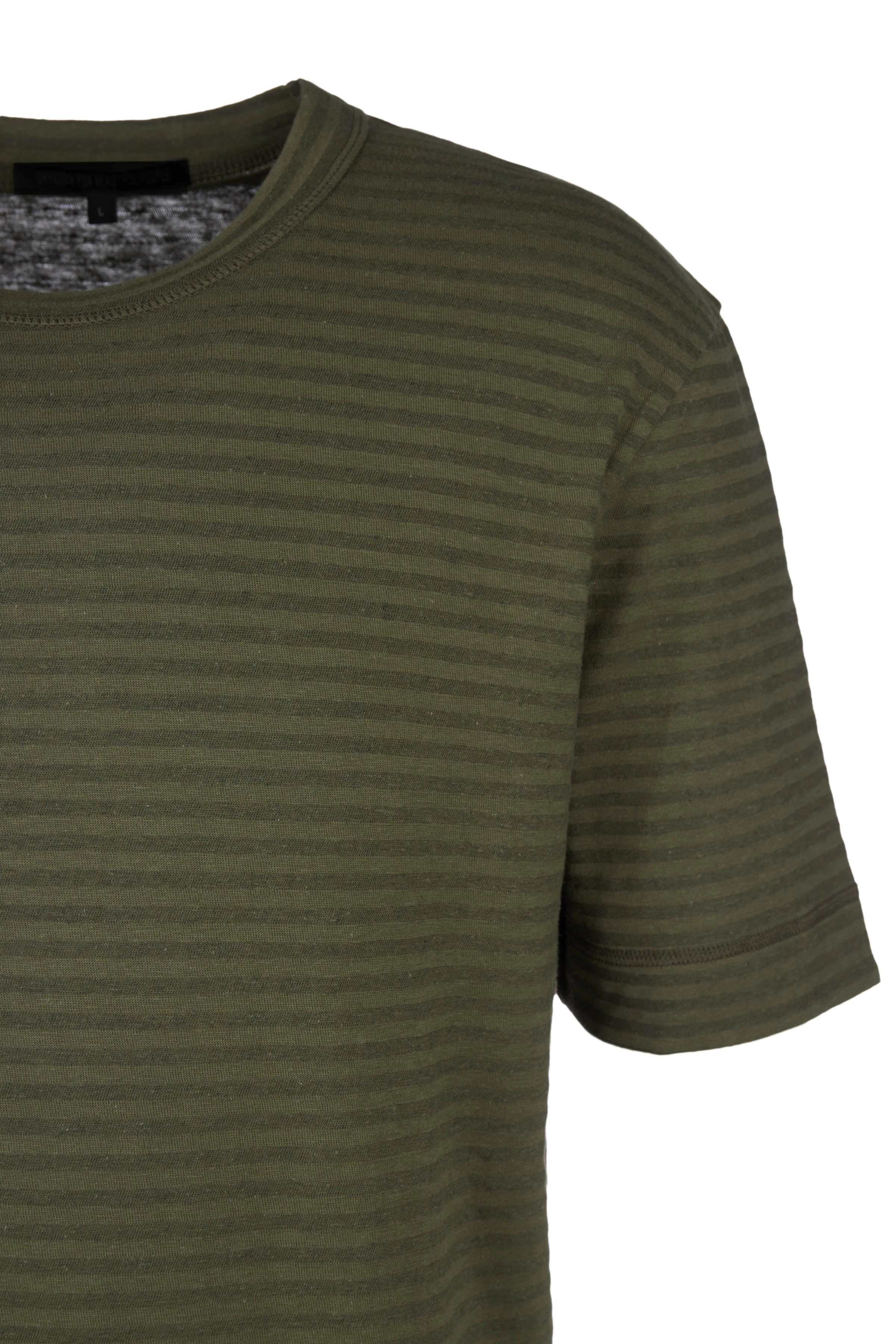 RAPHAEL - T-shirt with stitch detail on sleeves - men - green - Freisteller Detailansicht