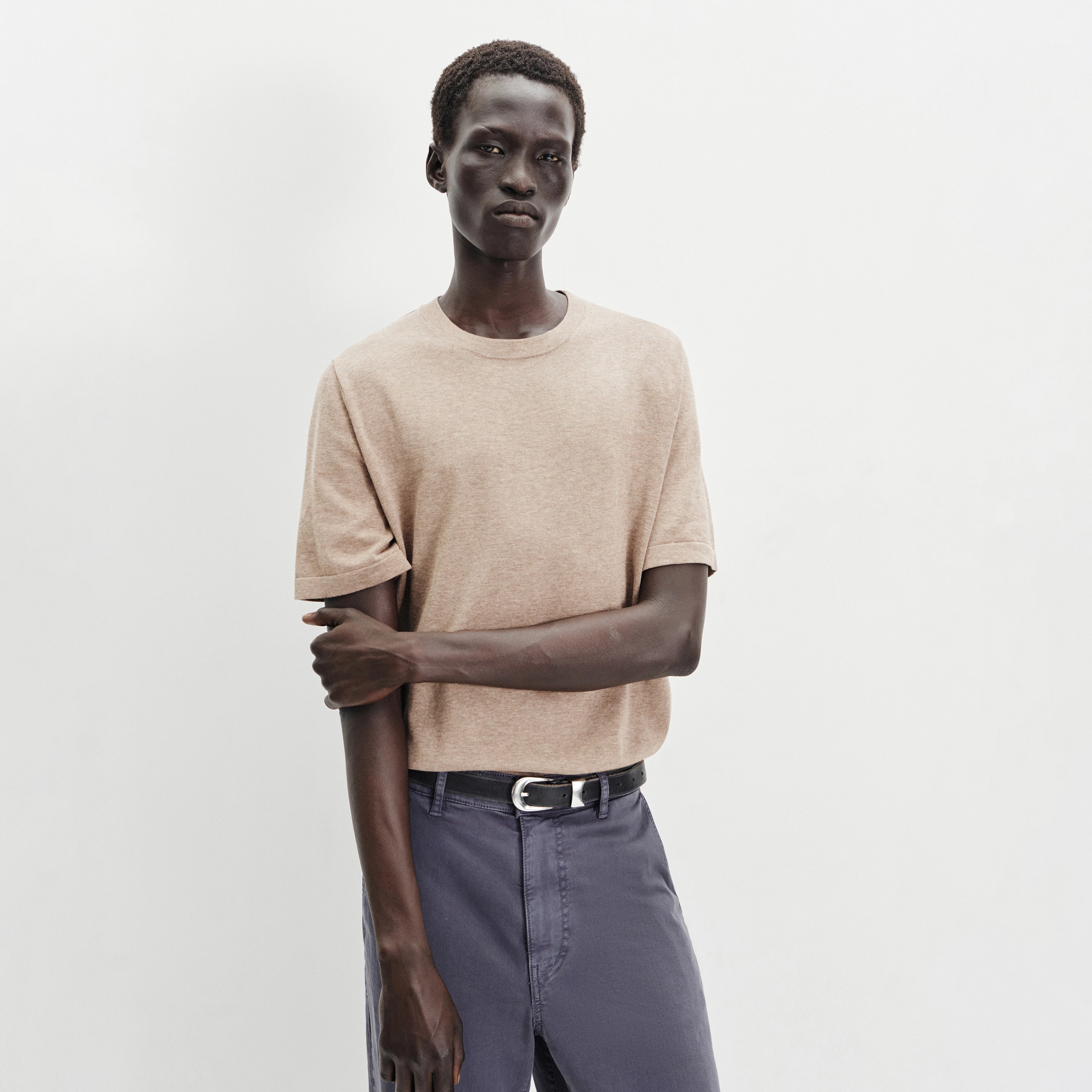 VALENTIN - T-shirt in mercerised cotton - men - brown