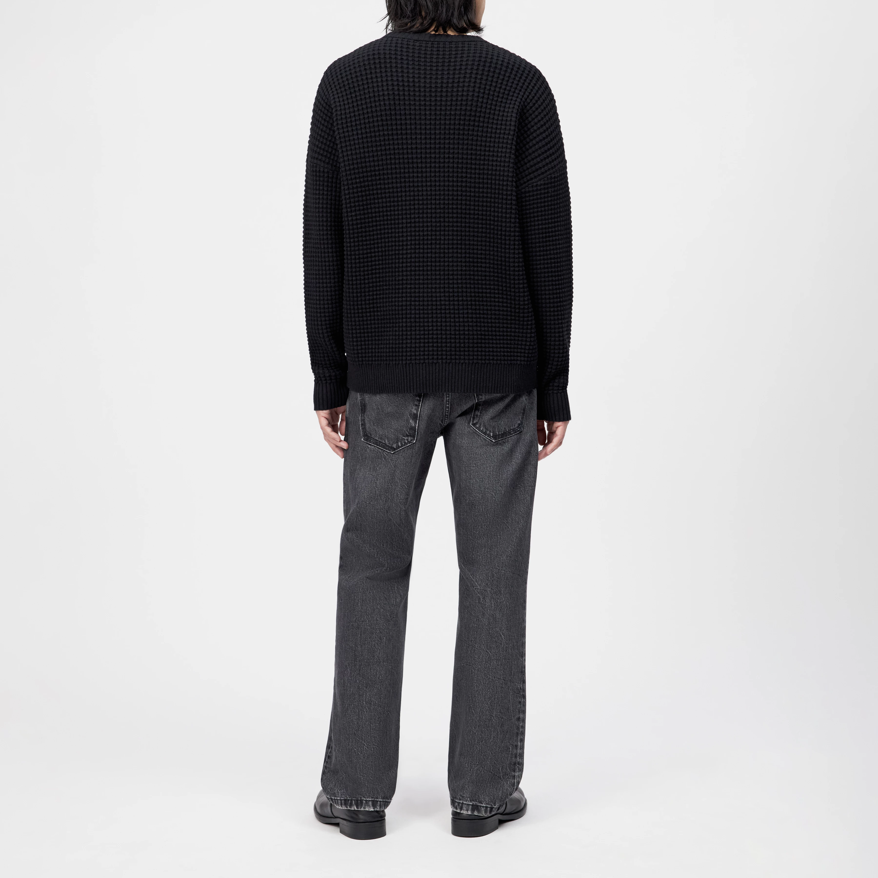 NEELIO - Pullover in Baumwoll-Mix - Herren - schwarz - Rückansicht