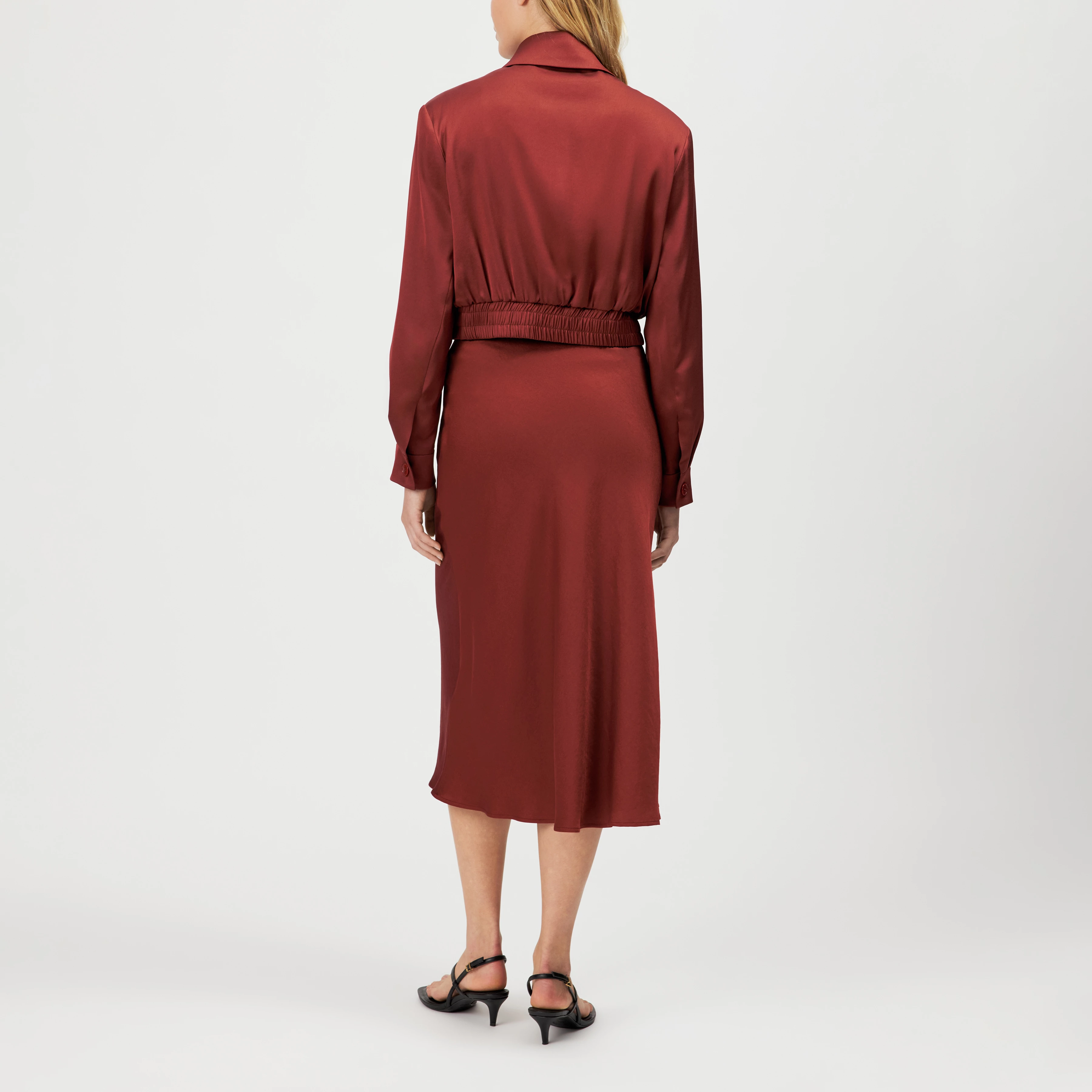 RADWAY_1 - Blouson court en satin - women - rouge - Rückansicht