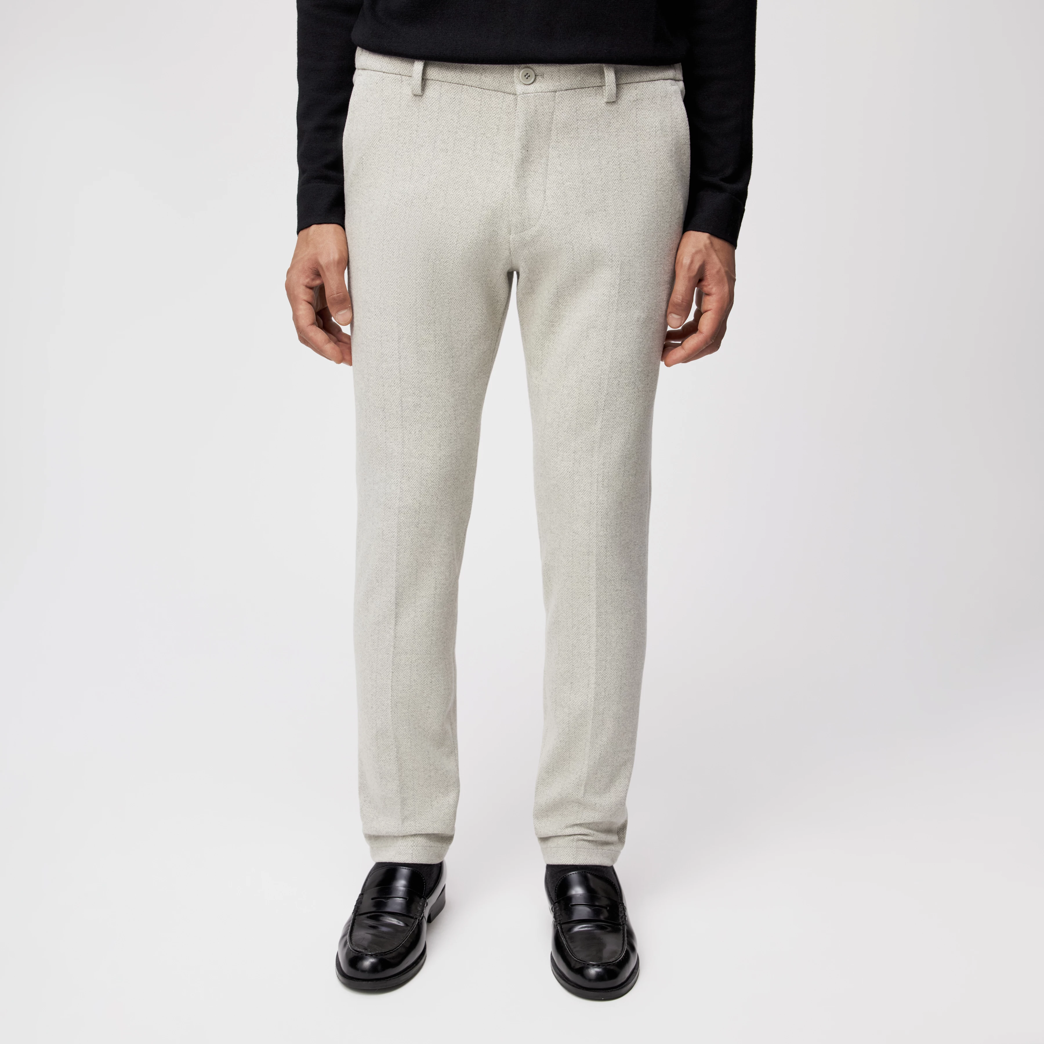 AJEND - Ready-made trousers in cotton blend - men - grey - Frontansicht