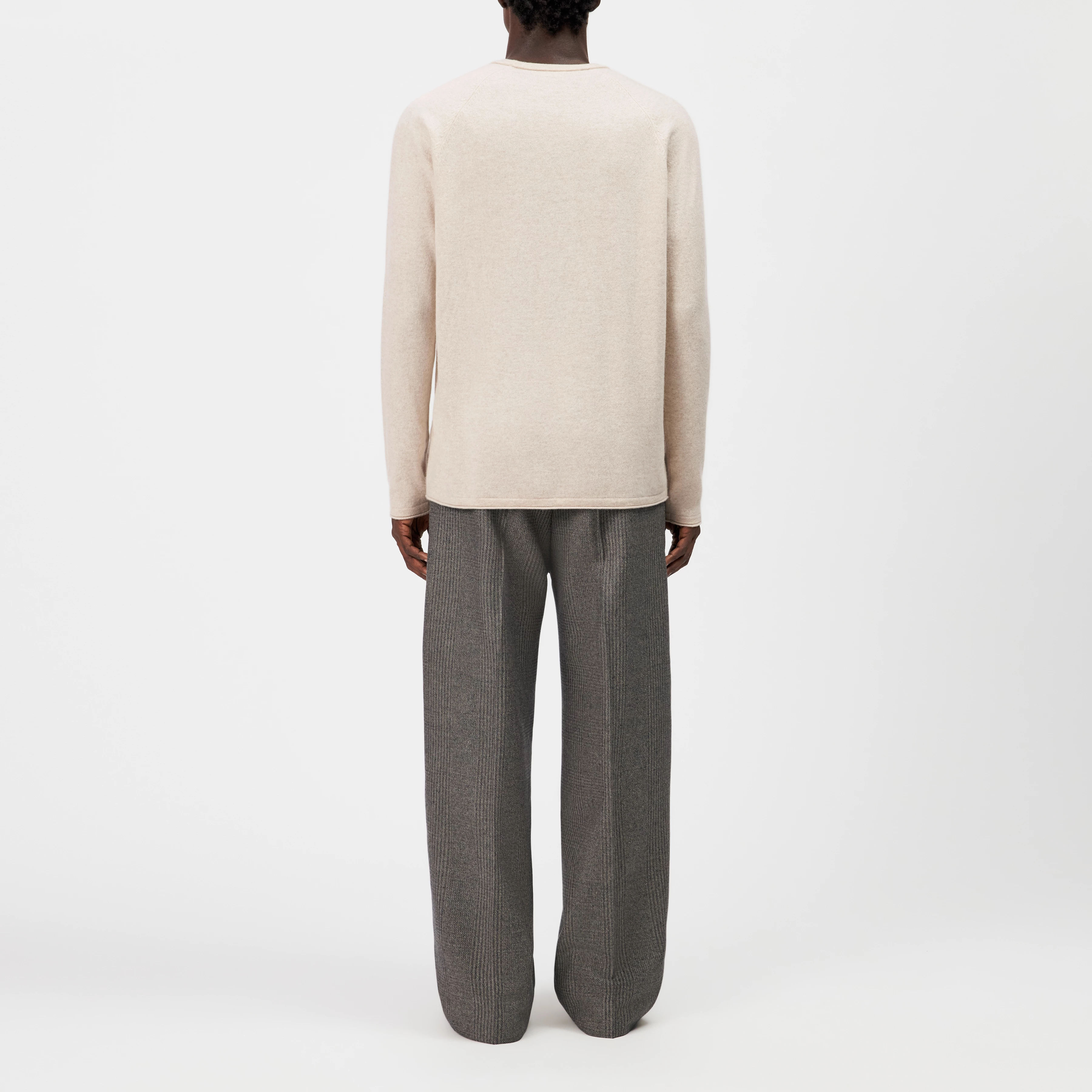 TITZIAN - Long sleeve top in 100% cashmere - men - beige - Rückansicht