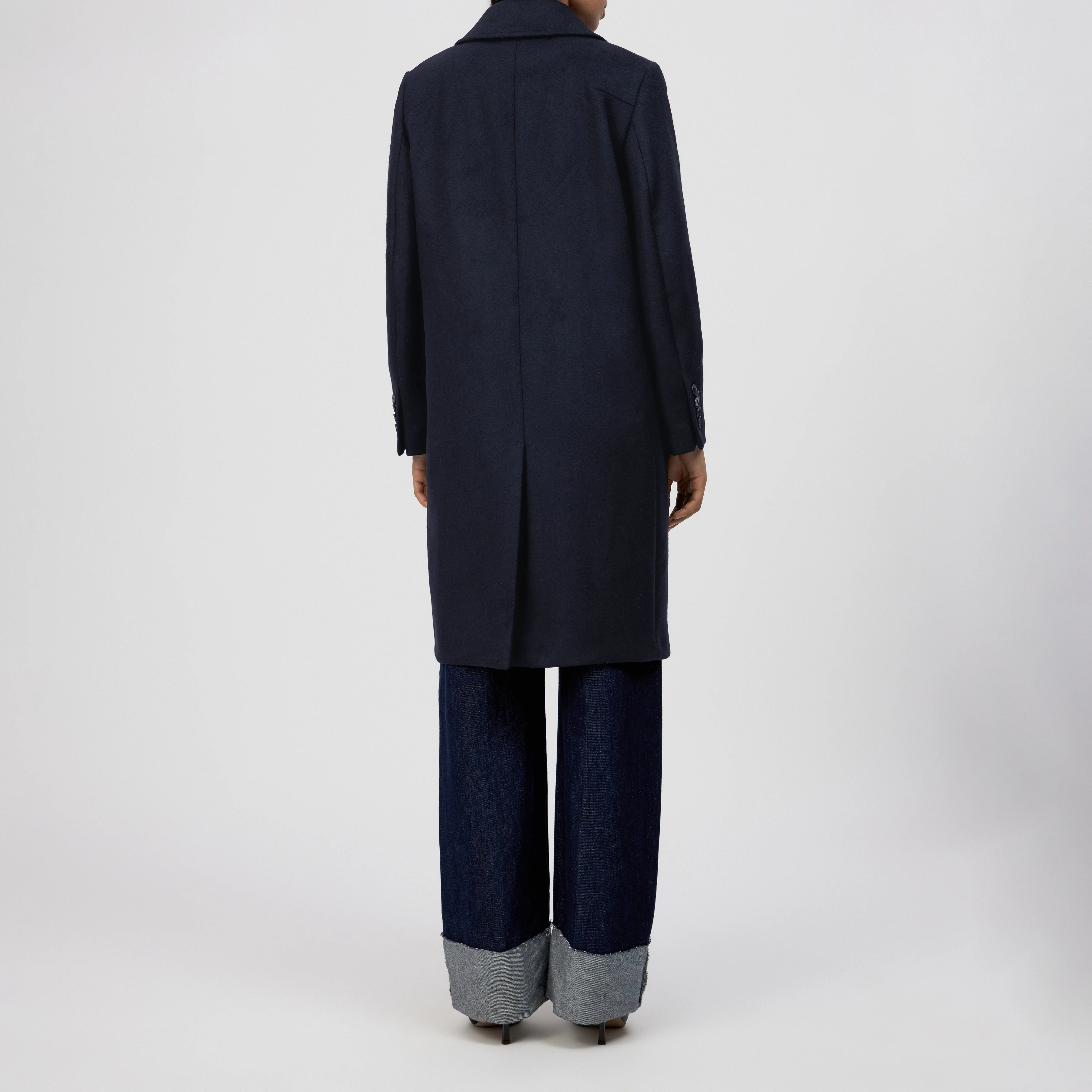BRAMCOTE - Klassischer Blazermantel in Flanell - Damen - blau - Rückansicht