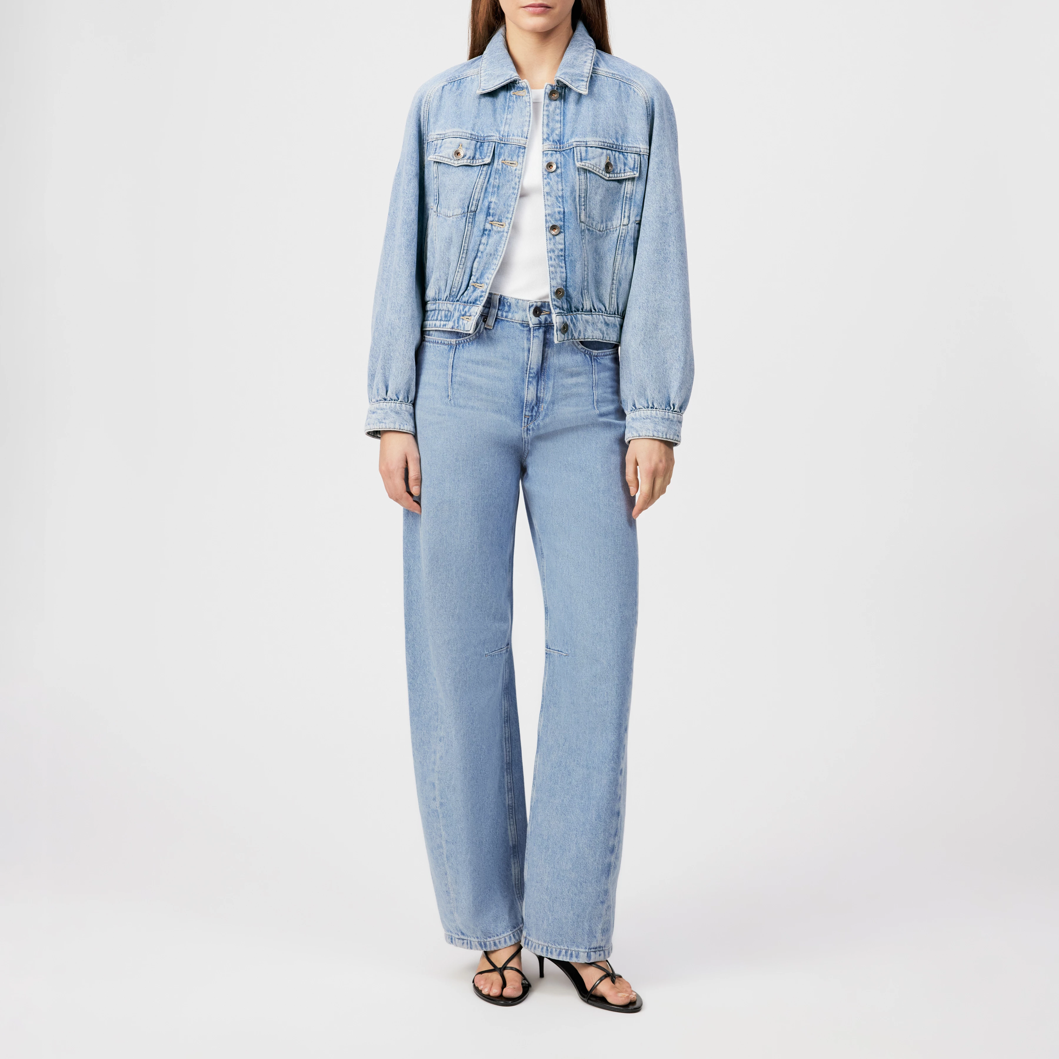 MARWICK - Afslappet jeansjakke i blødt denim - women - blå - Ganzkörper-Frontansicht