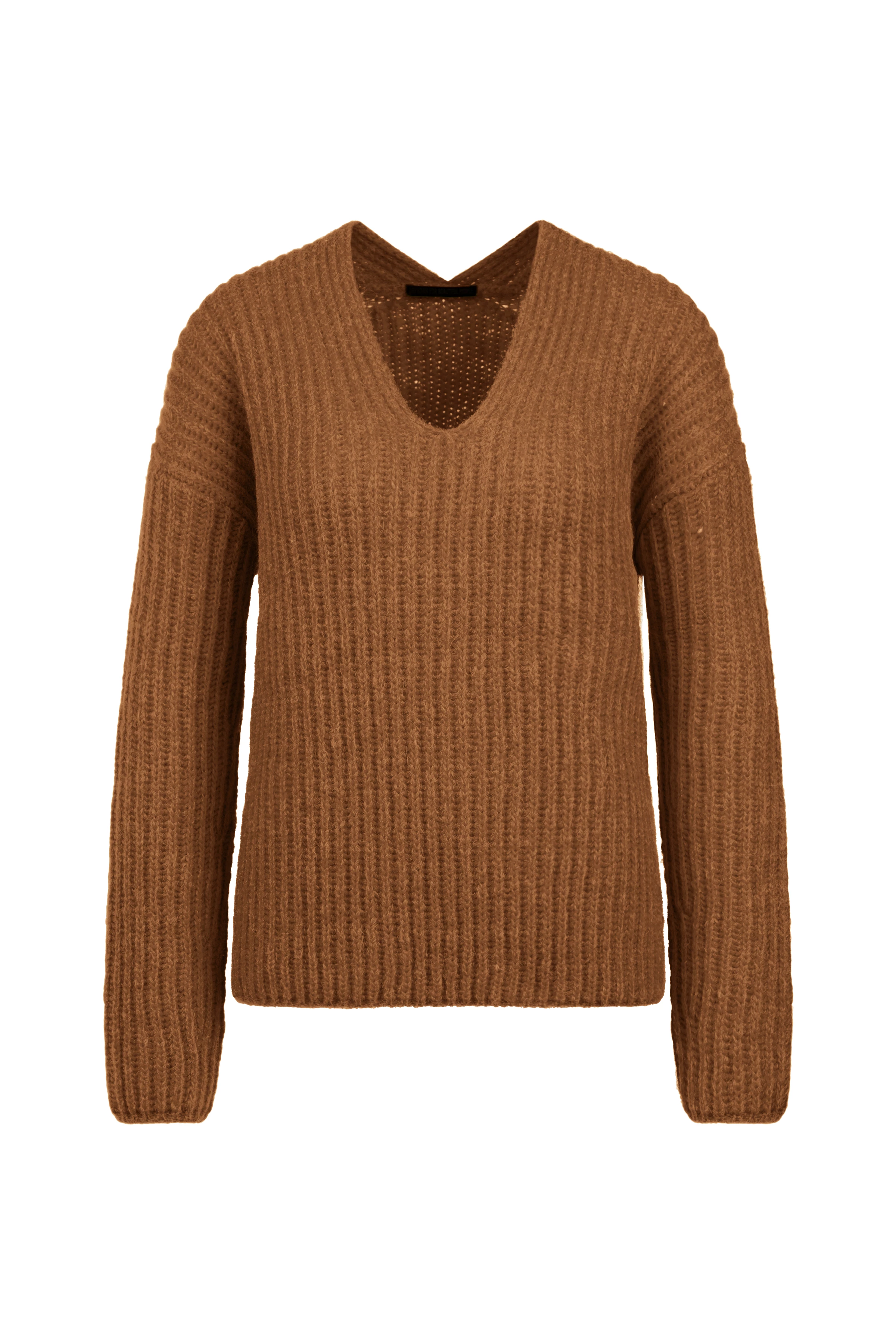 LINNAS - Strickpullover aus Alpaka-Woll-Mix - Damen - braun - Freisteller Frontansicht