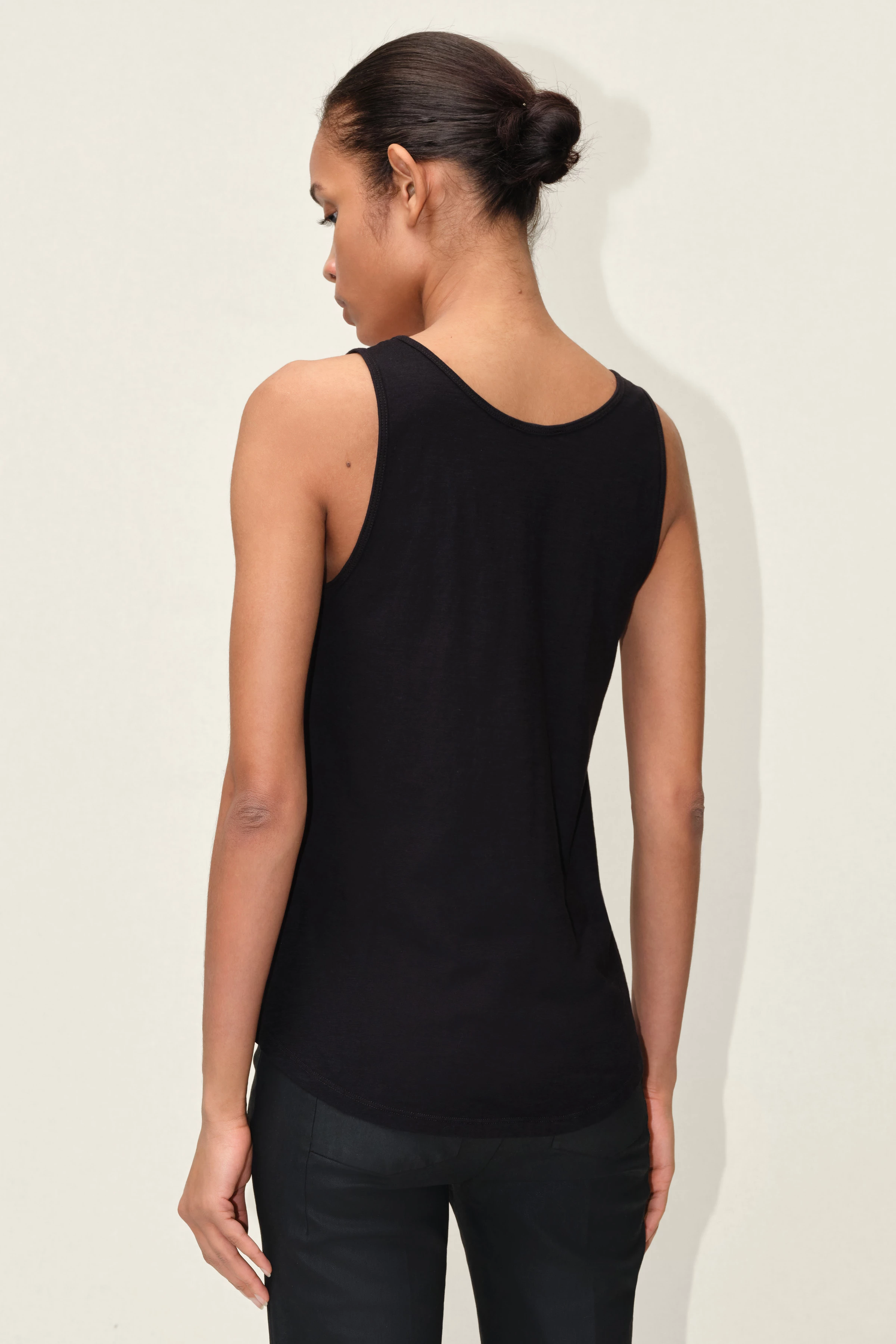 SAIMI - Jerseytop aus Baumwolle - Damen - schwarz - Rückansicht