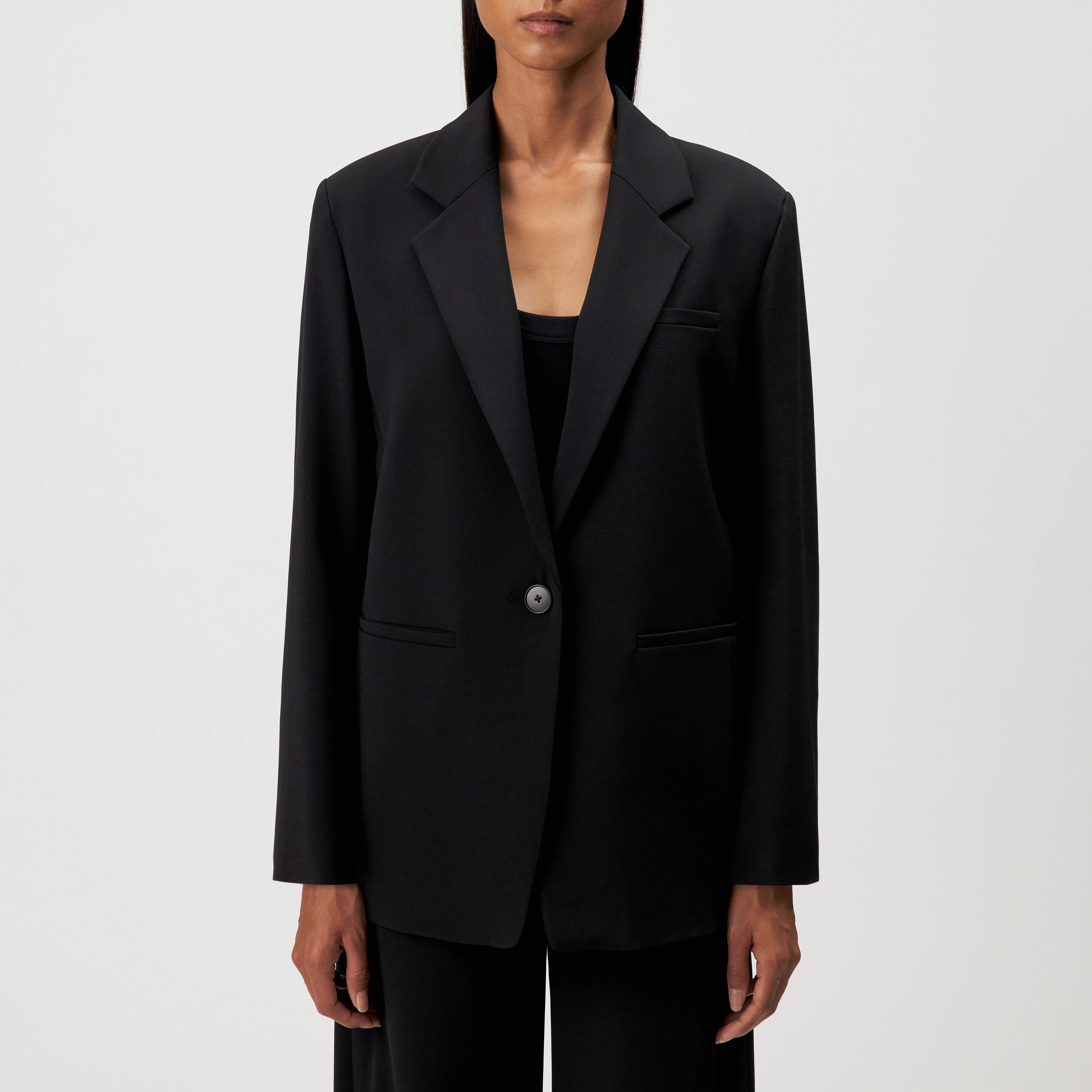 MOWTIE_N - Blazer décontracté en twill à un bouton - women - noir - Frontansicht