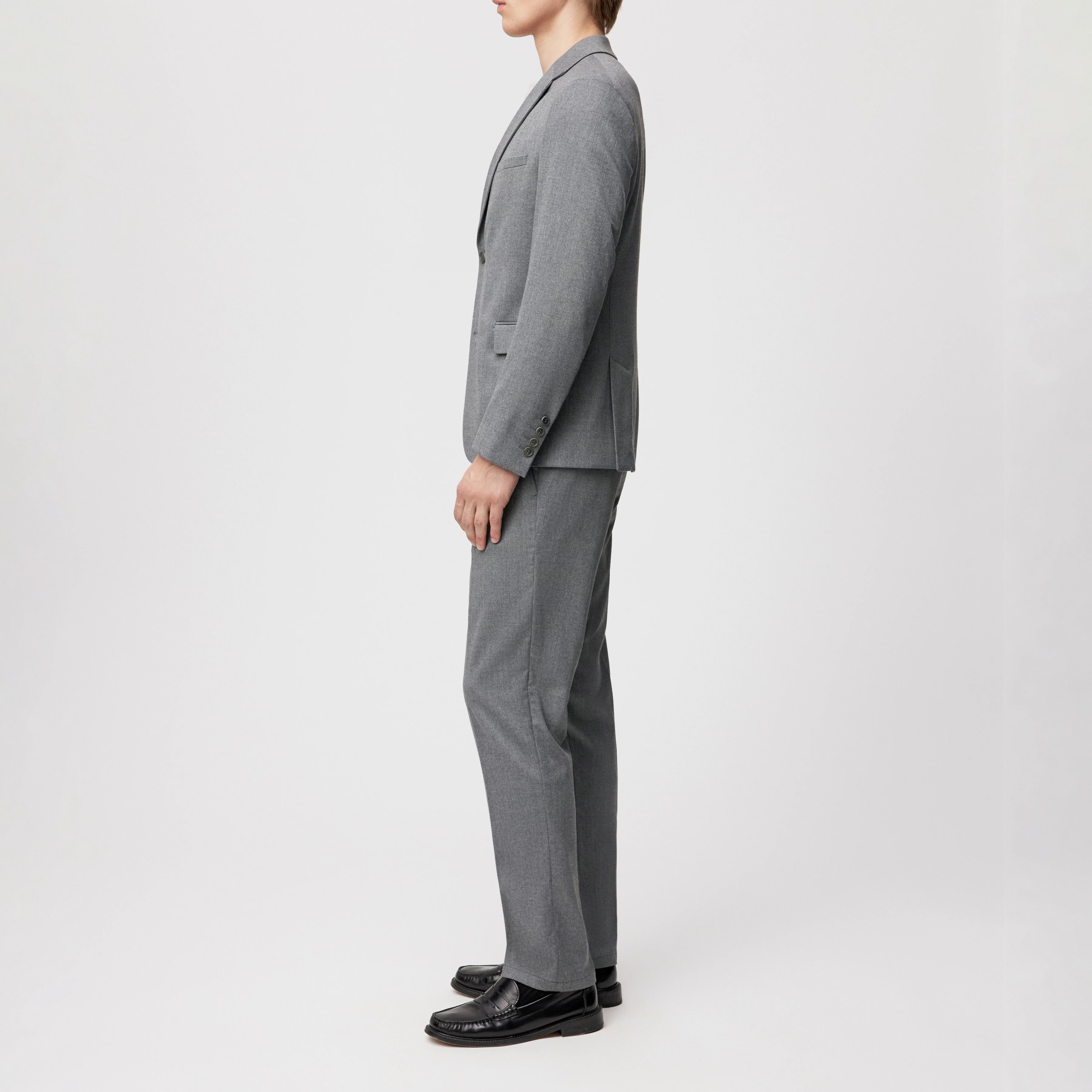 YAMES - Einreihiges Sakko in softem Flanell - Herren - grau - Seitenansicht