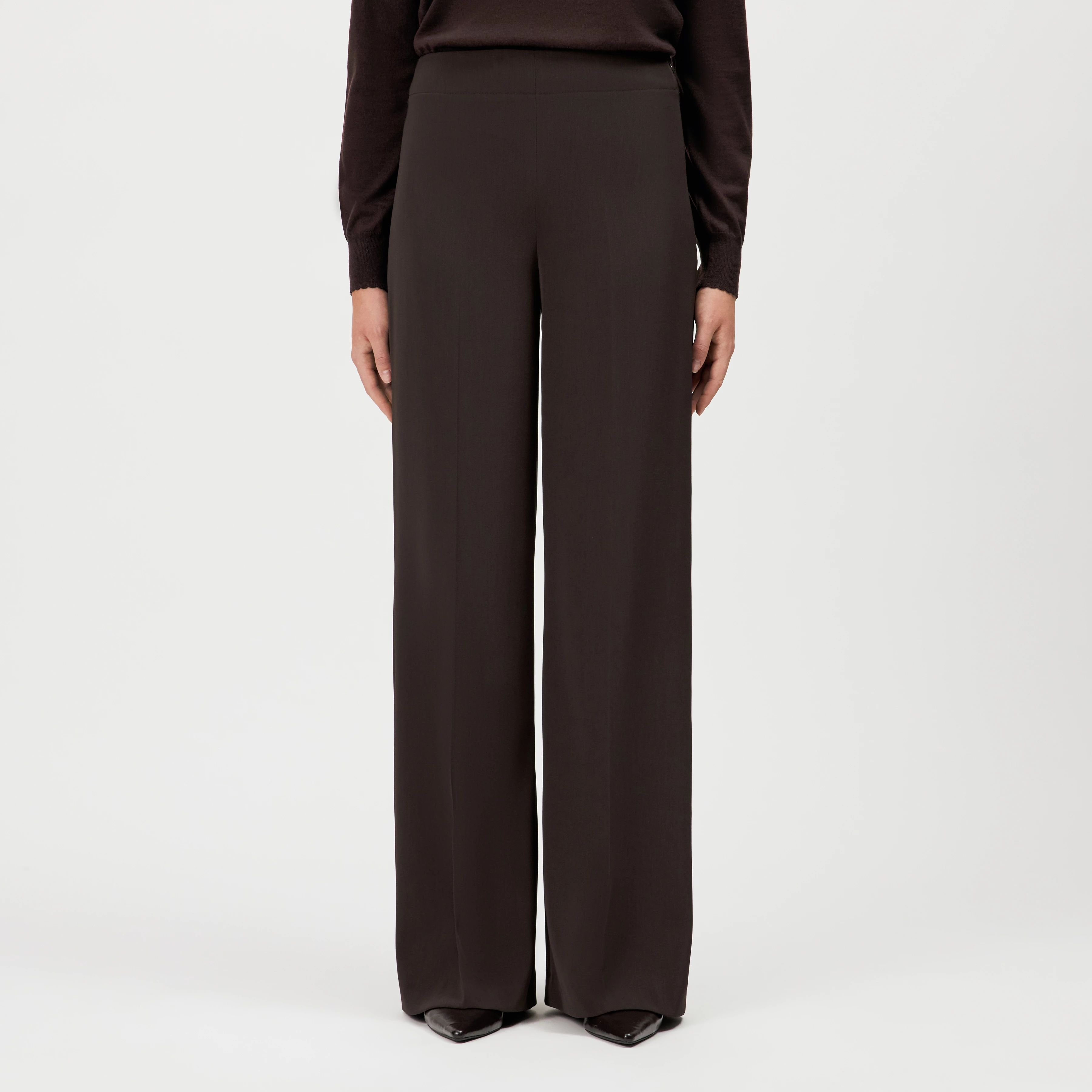 BEFORE - Pleated wide-leg trousers - women - brown - Frontansicht