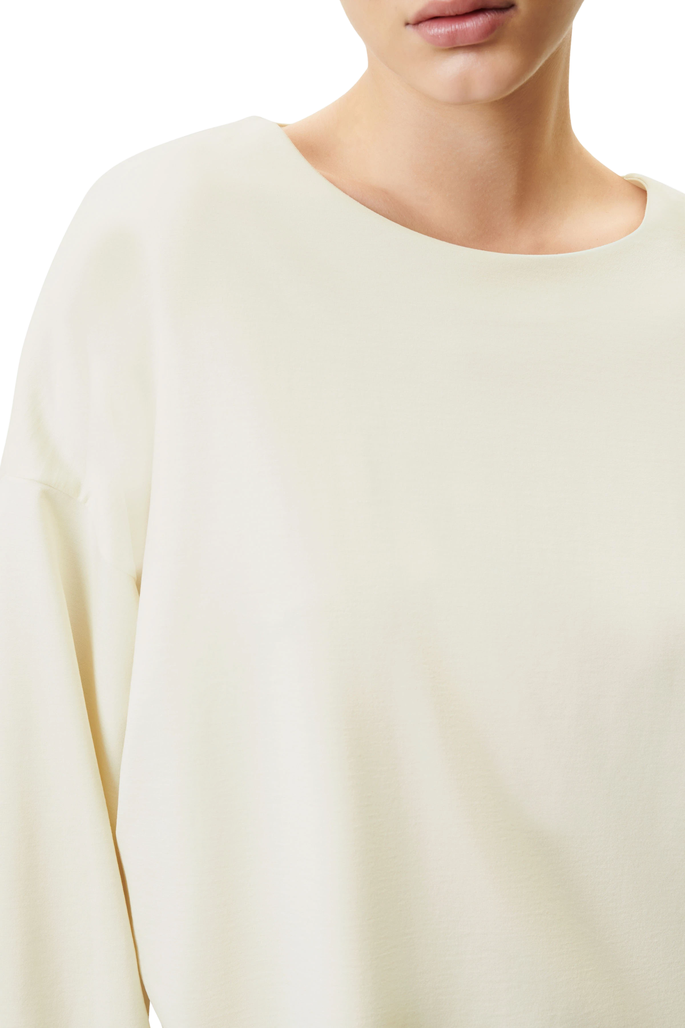 GADESSY - Long sleeve with scoop neckline in clean jersey - women - beige - Seitenansicht