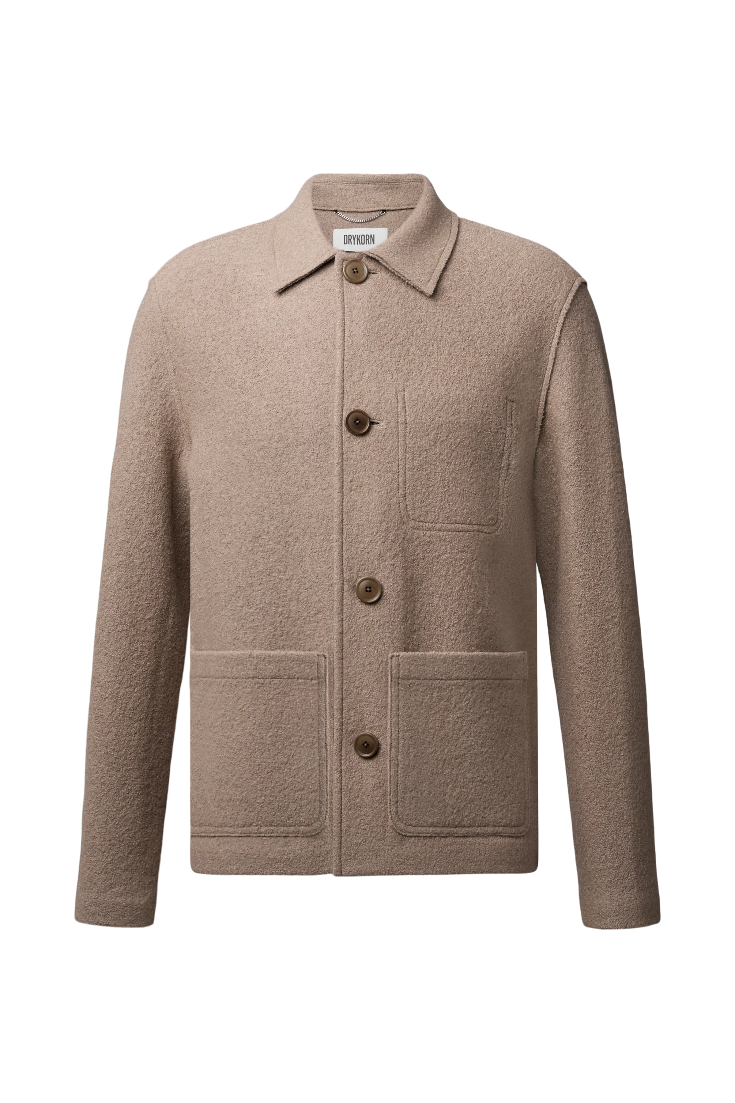 MAKONA - Wool jacket with button placket - men - brown - Freisteller Frontansicht
