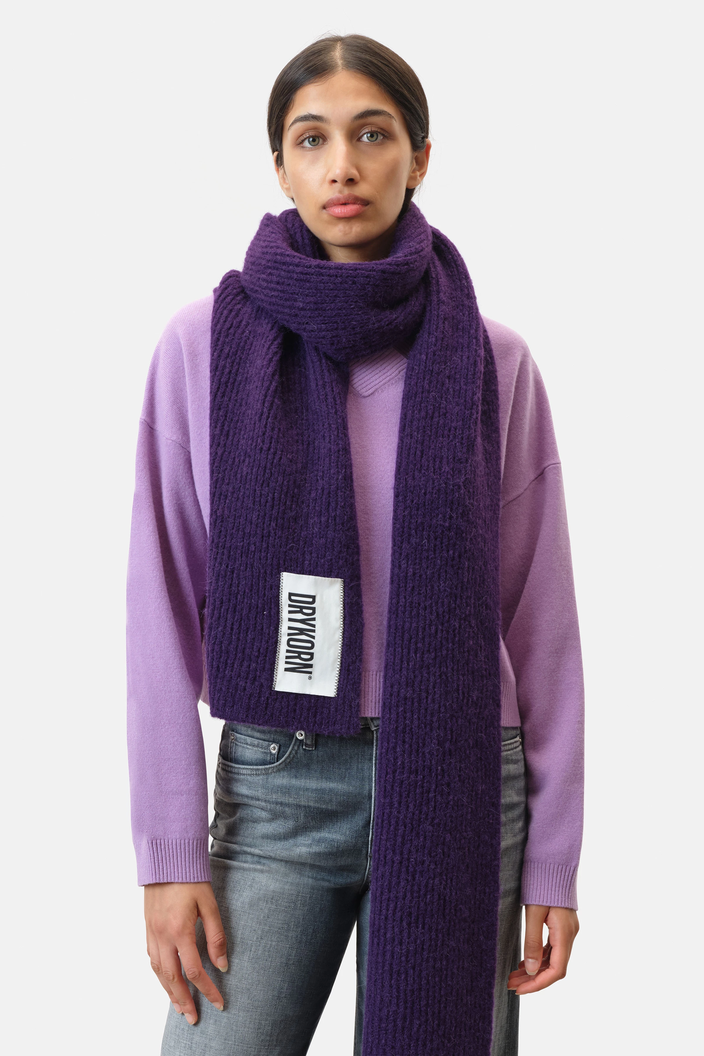 NUMAS - Schal in Alpaka-Woll Mix - Unisex - lila - Frontansicht