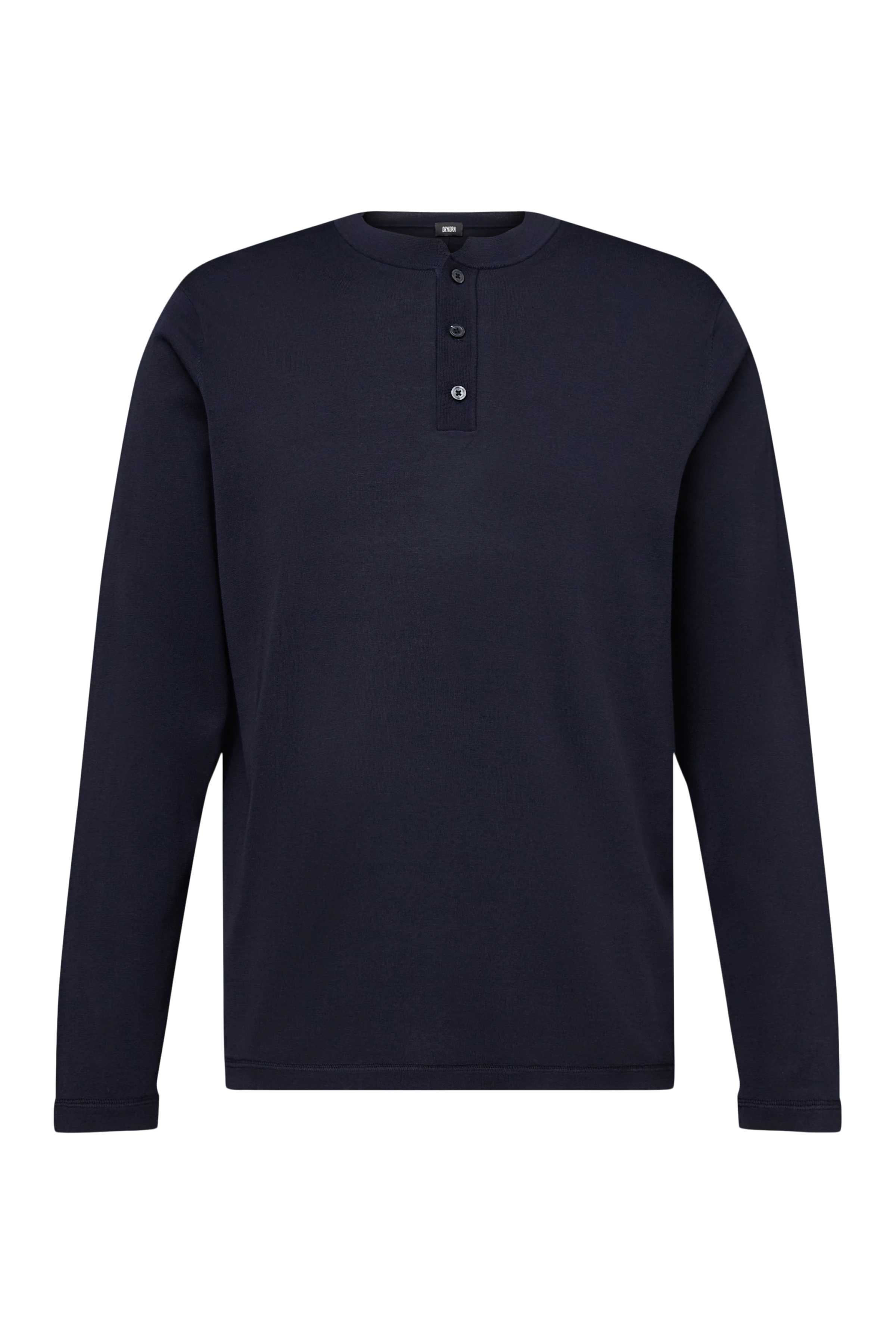 KIAAN - Regular Fit Longsleeve mit Stehkragen aus Feinstrick - Herren - blau - Freisteller Frontansicht