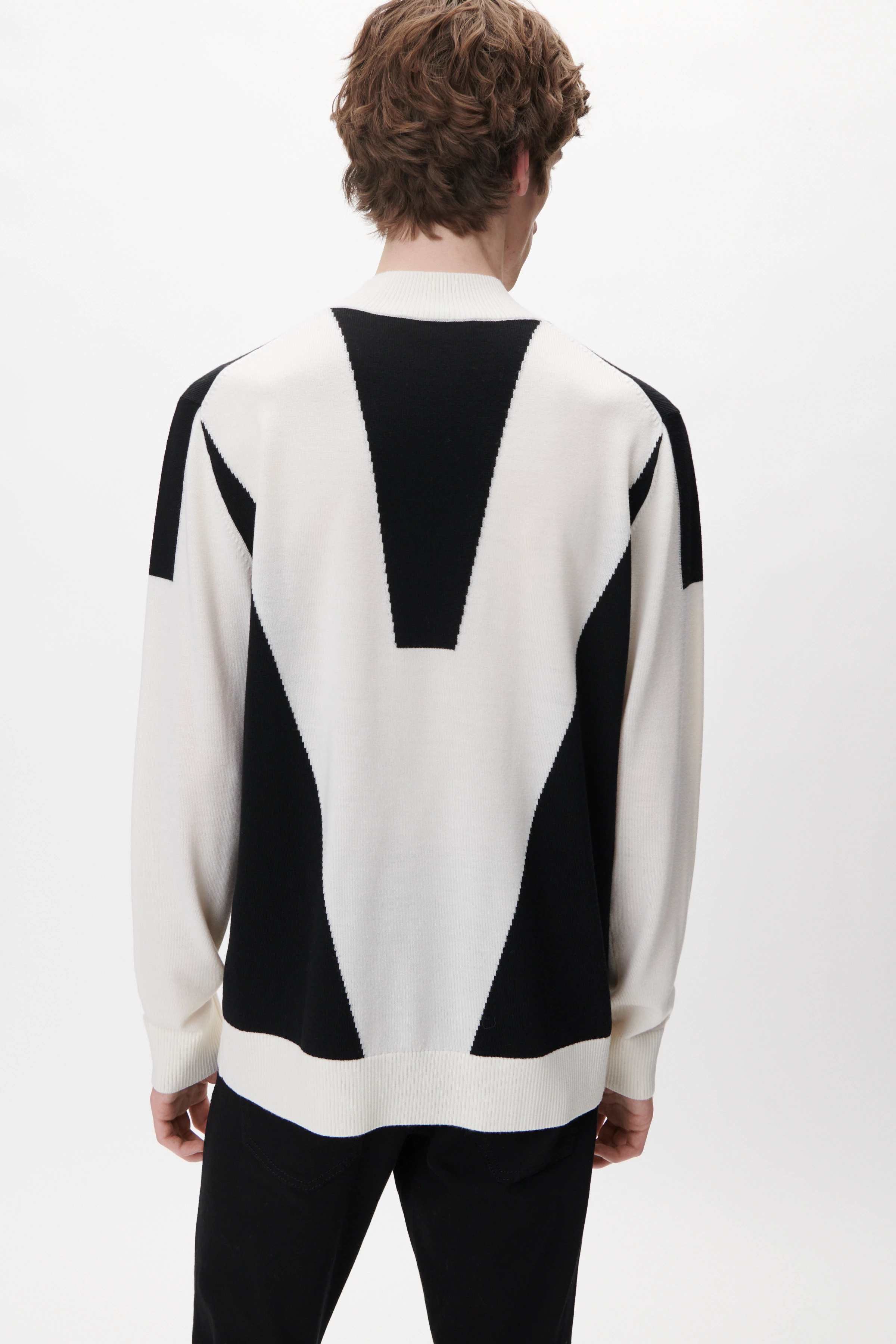 ZAYN - Stehkragenpullover in Schurwolle - Herren - off white - Rückansicht