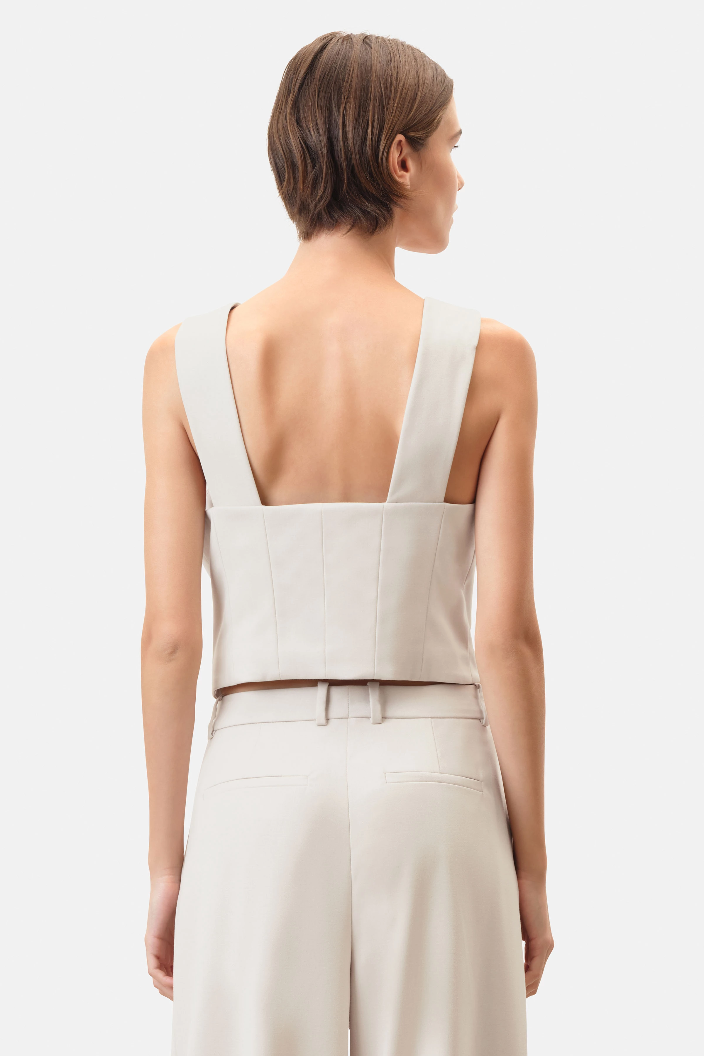 BALSCOTE - Westentop in softem Flanell - Damen - beige - Rückansicht