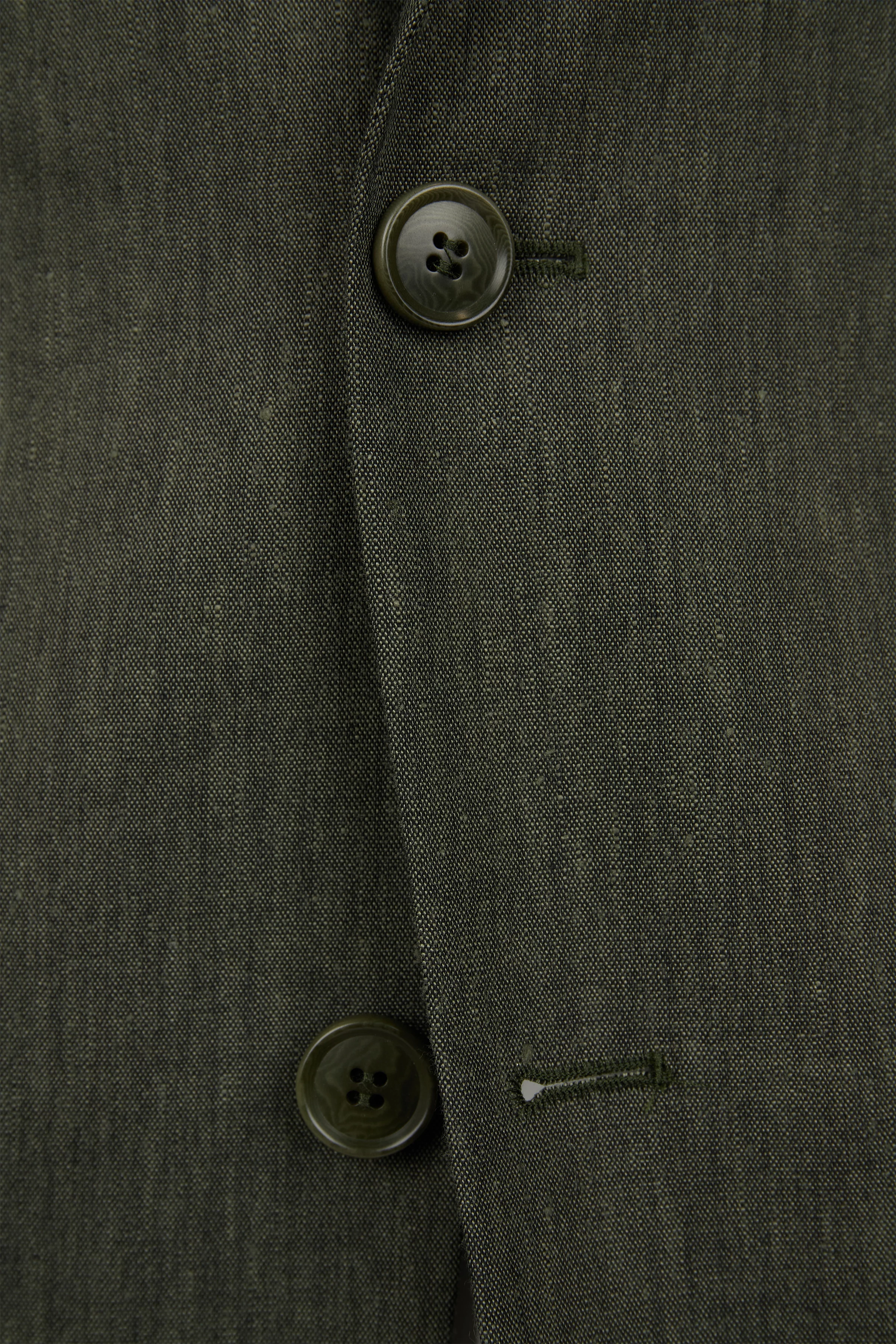 HORLEY - Slim Fit Sakko mit fallendem Revers in Leinen-Mix - Herren - grün - Freisteller Detailansicht