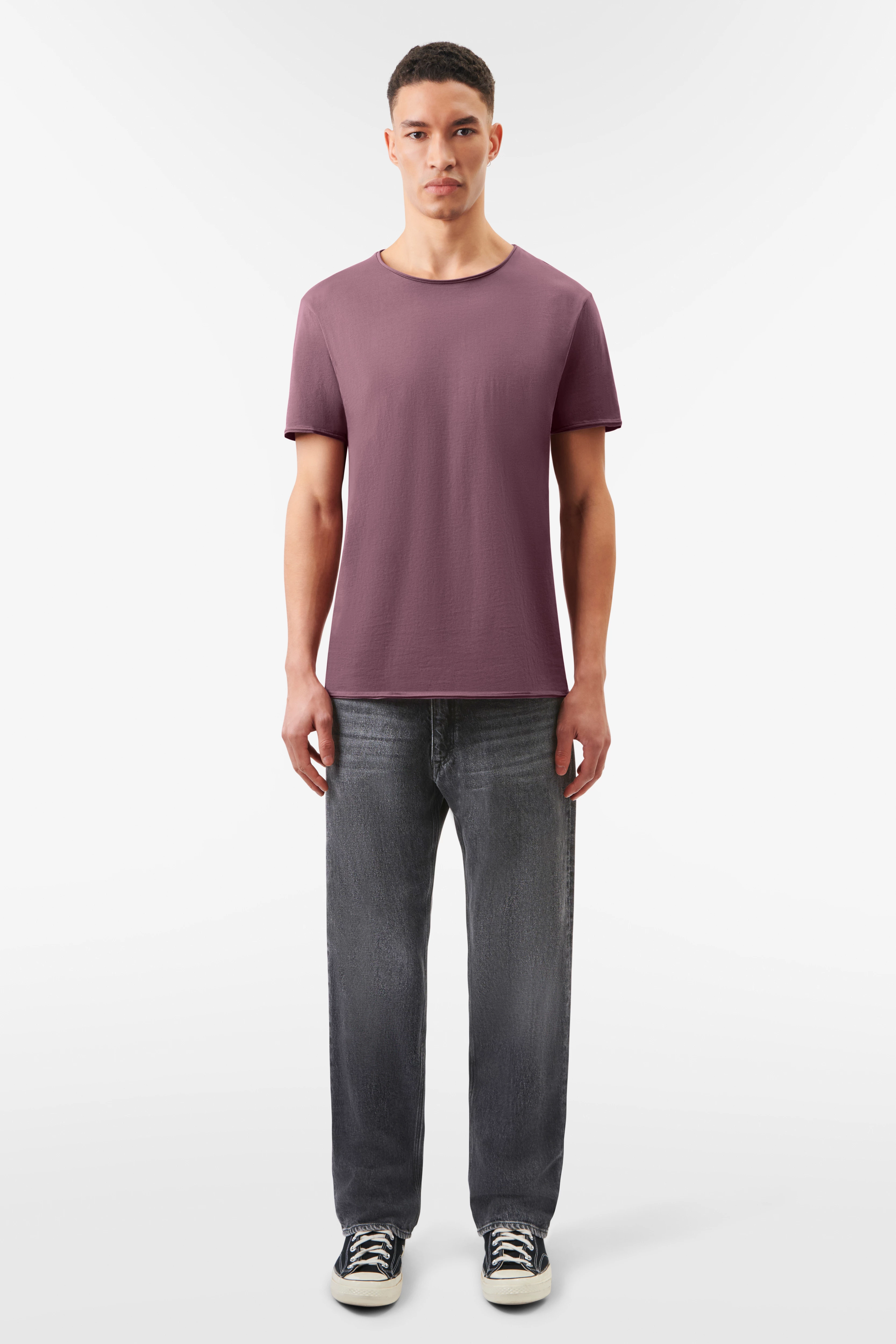 KENDRICK - loose t-shirt in cotton - men - purple - Ganzkörper-Frontansicht