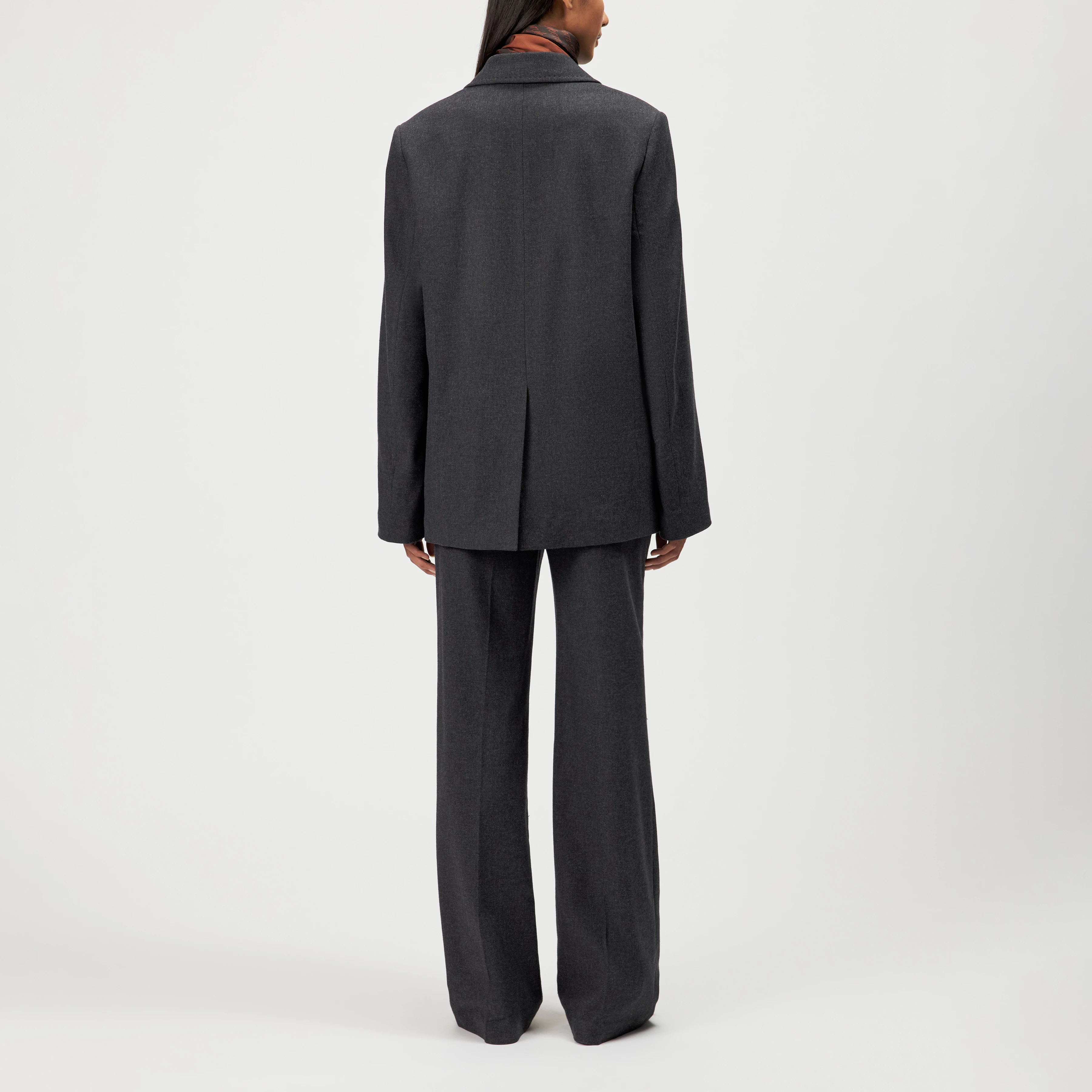 SHENTON_1 - Long oversized blazer, single-button closure - women - grey - Rückansicht