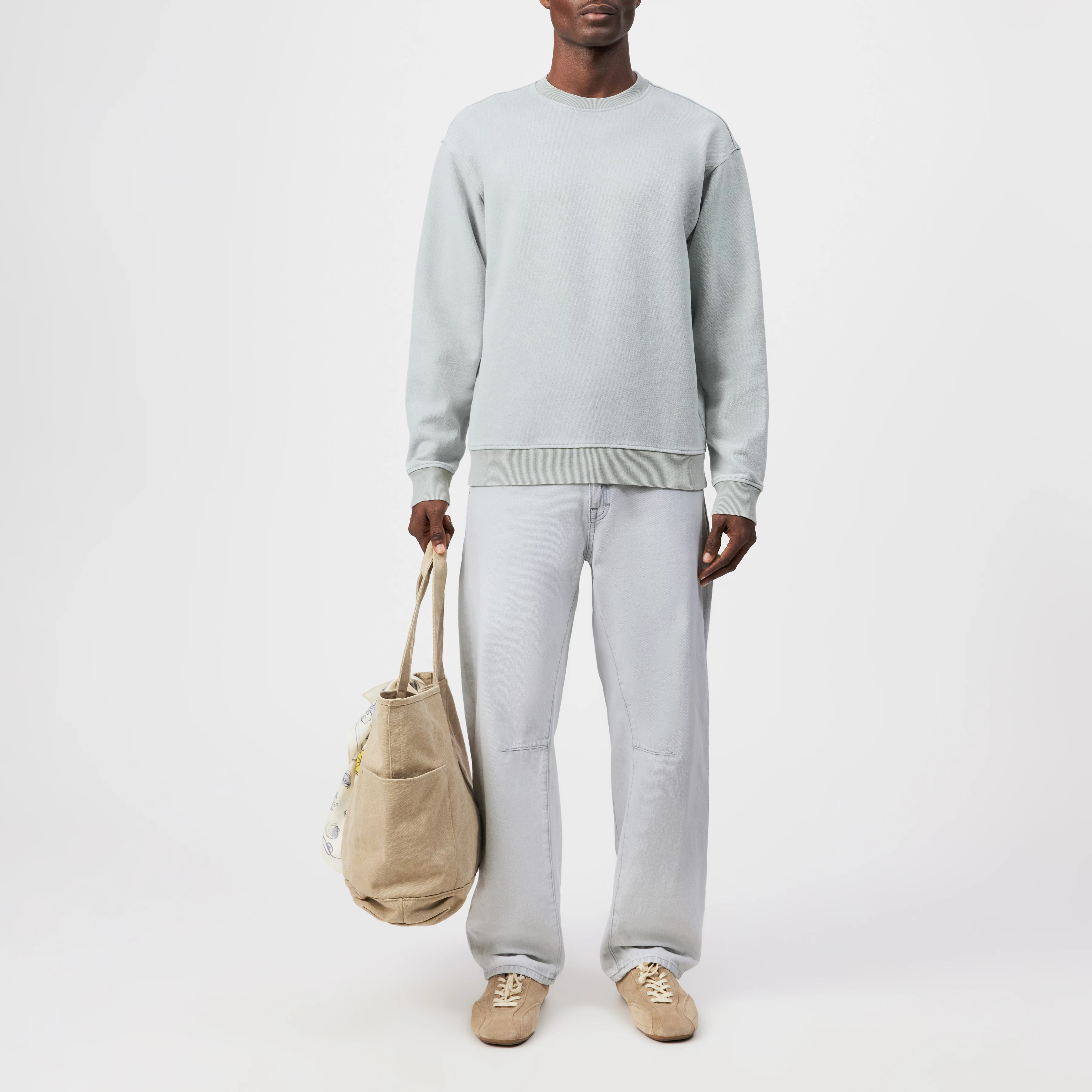 KARIO - Casual sweatshirt in pure cotton - men - green - Ganzkörper-Frontansicht