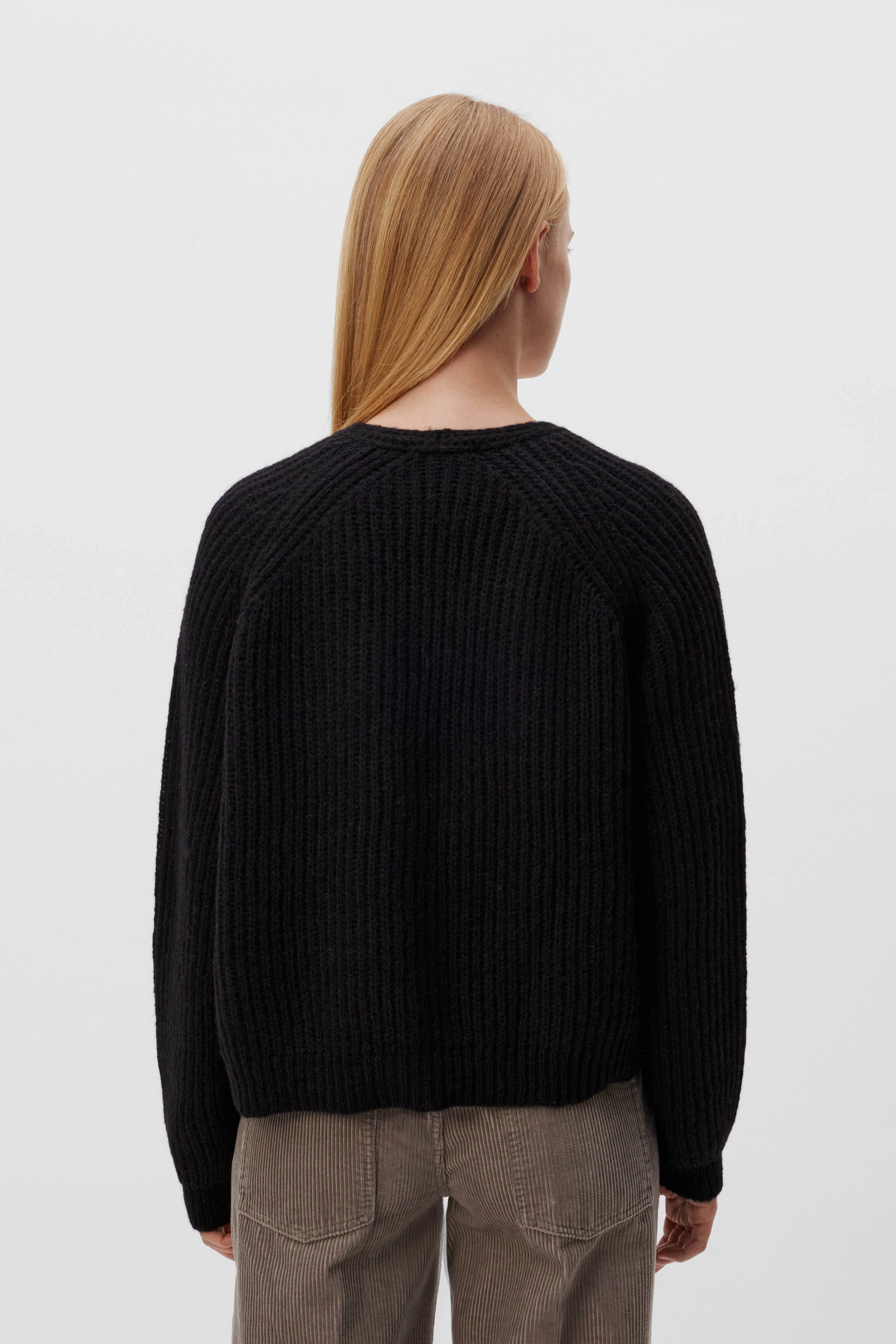 MANUMY - Strickjacke in Alpaka-Mix - Damen - schwarz - Rückansicht