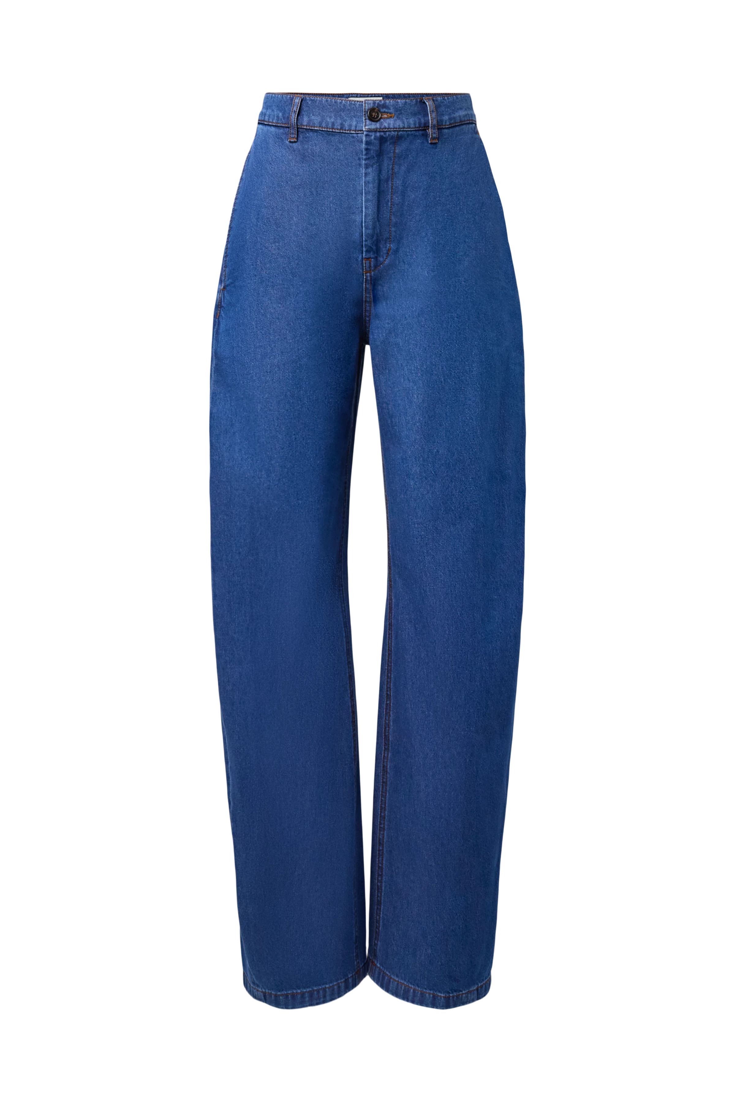 RECEIVE - Wide leg trousers in Tencel-cotton blend - women - blue - Freisteller Frontansicht