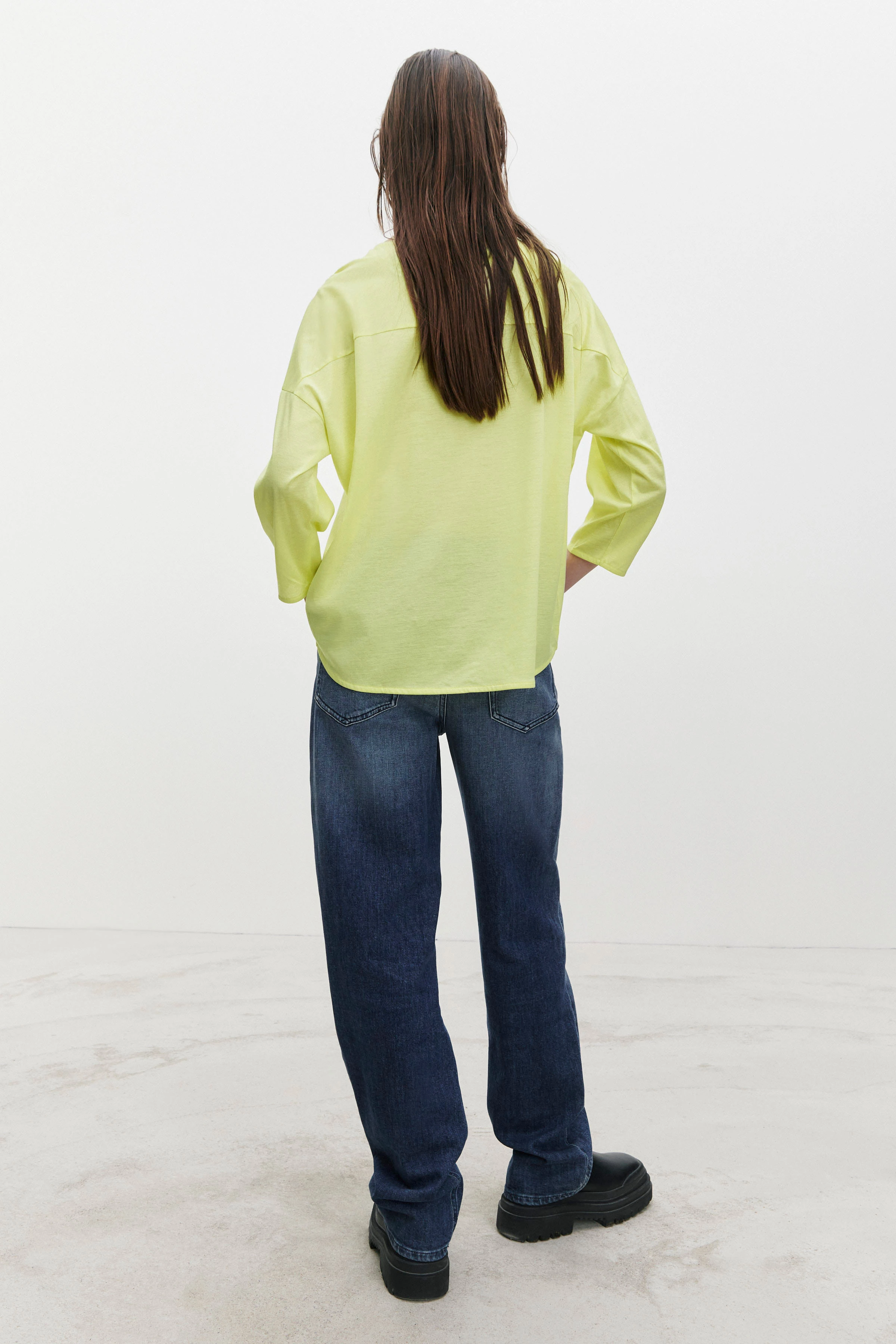 KIRLA - luxoriöses, glänzendes Longsleeve - Damen - gelb - Rückansicht