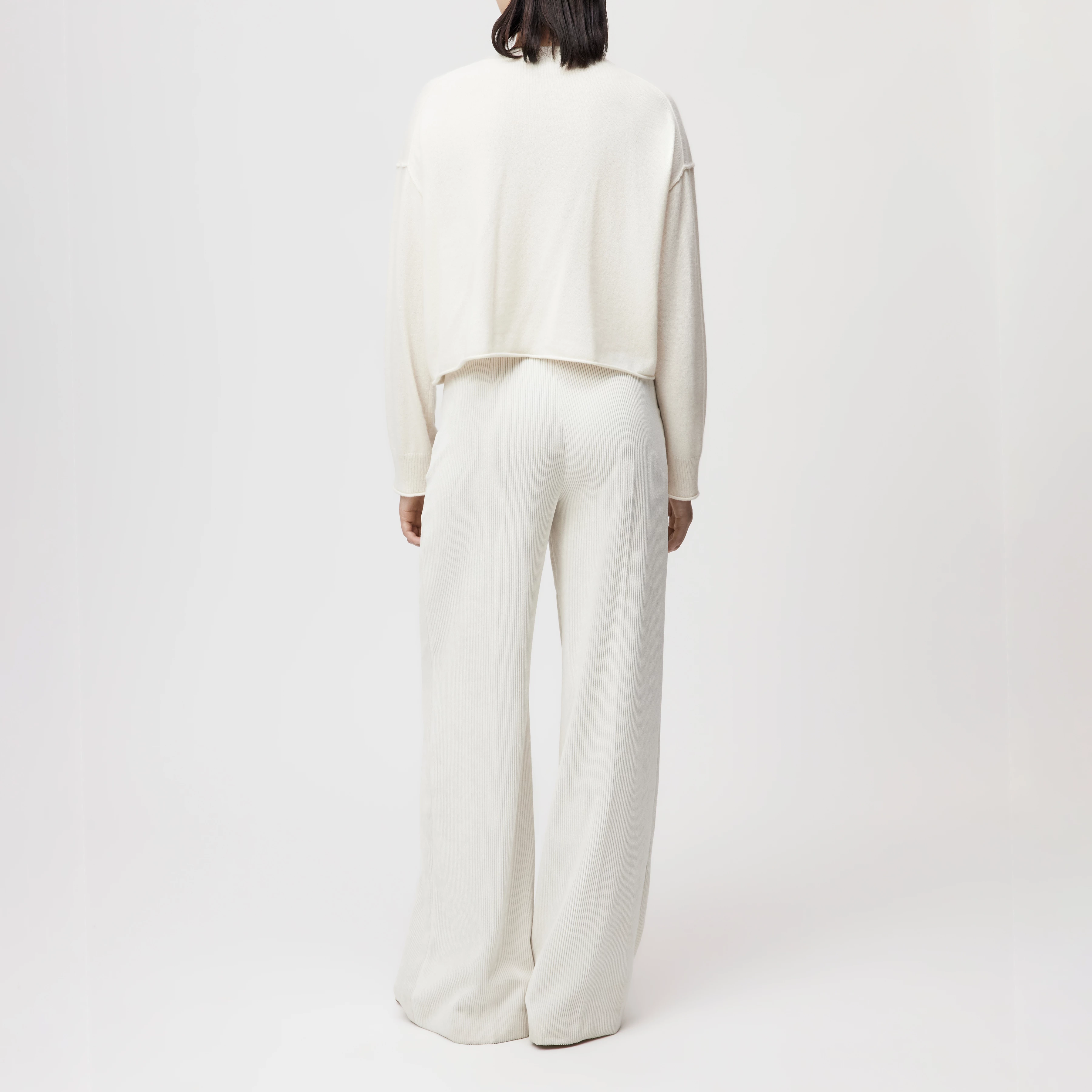 MALESE - Verkürzter Pullover in 100% Kaschmir - Damen - off white - Rückansicht