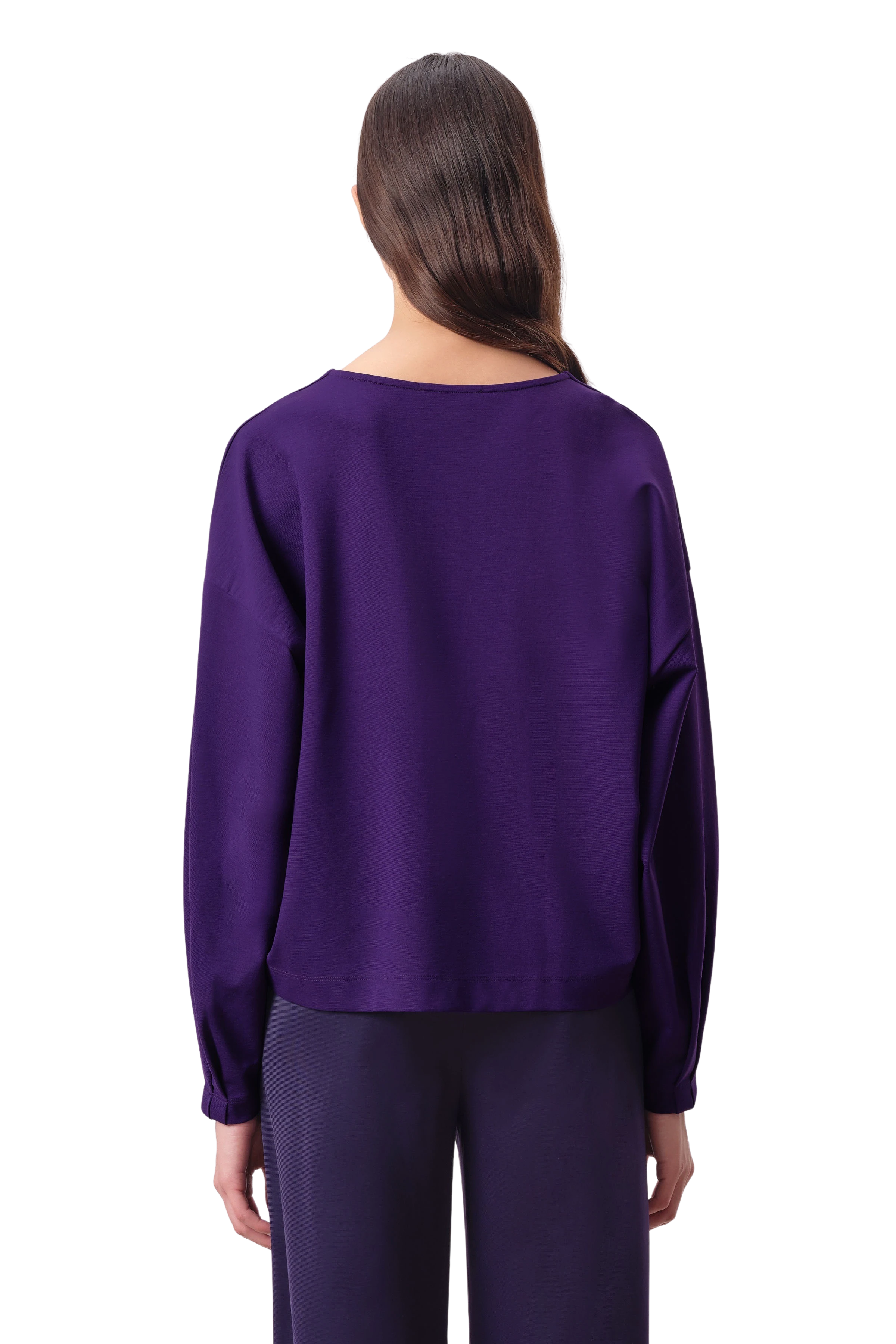 GADESSY - Long sleeve with scoop neckline in clean jersey - women - purple - Rückansicht