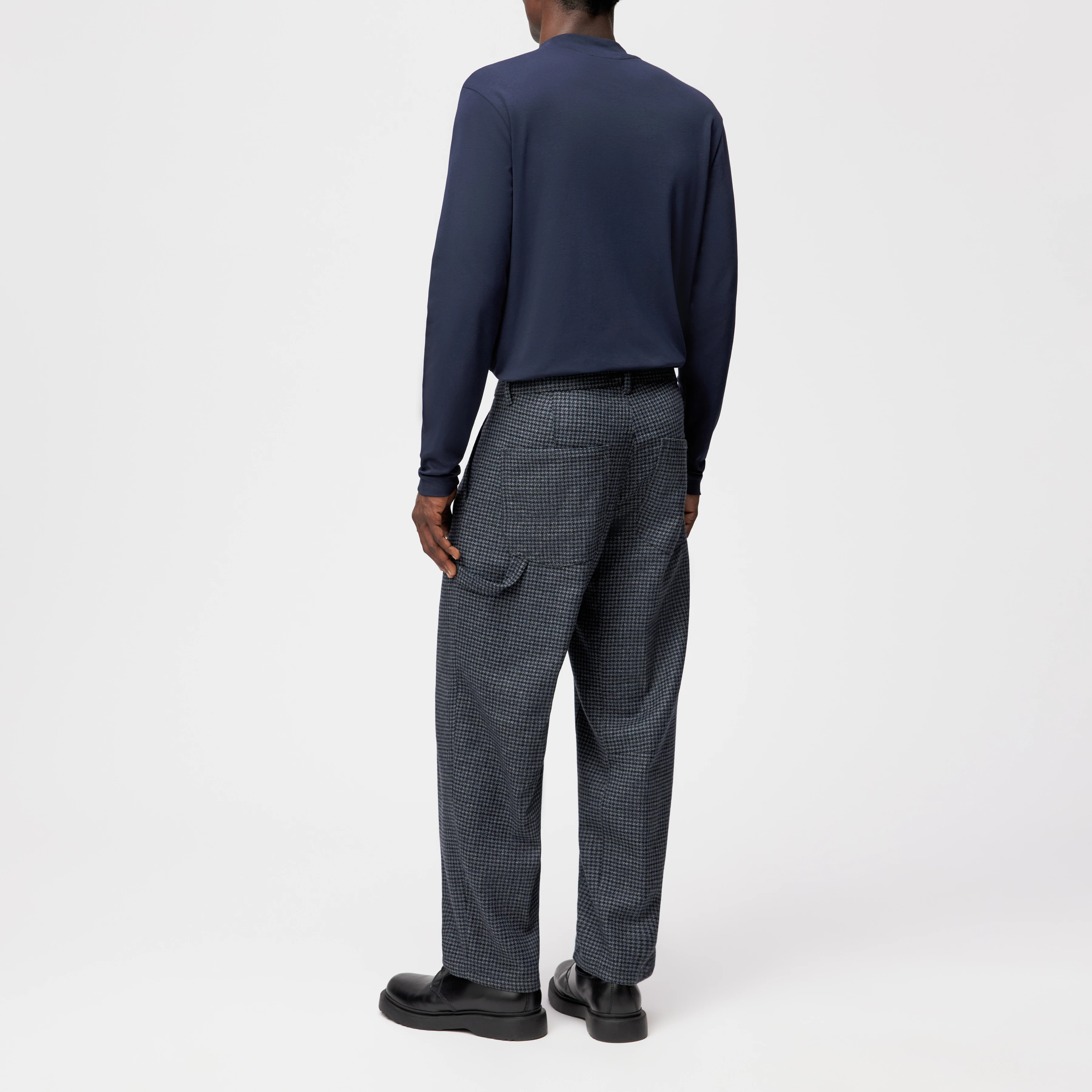 GONAGO - Utility Hose in Woll-Mix - Herren - grau - Rückansicht