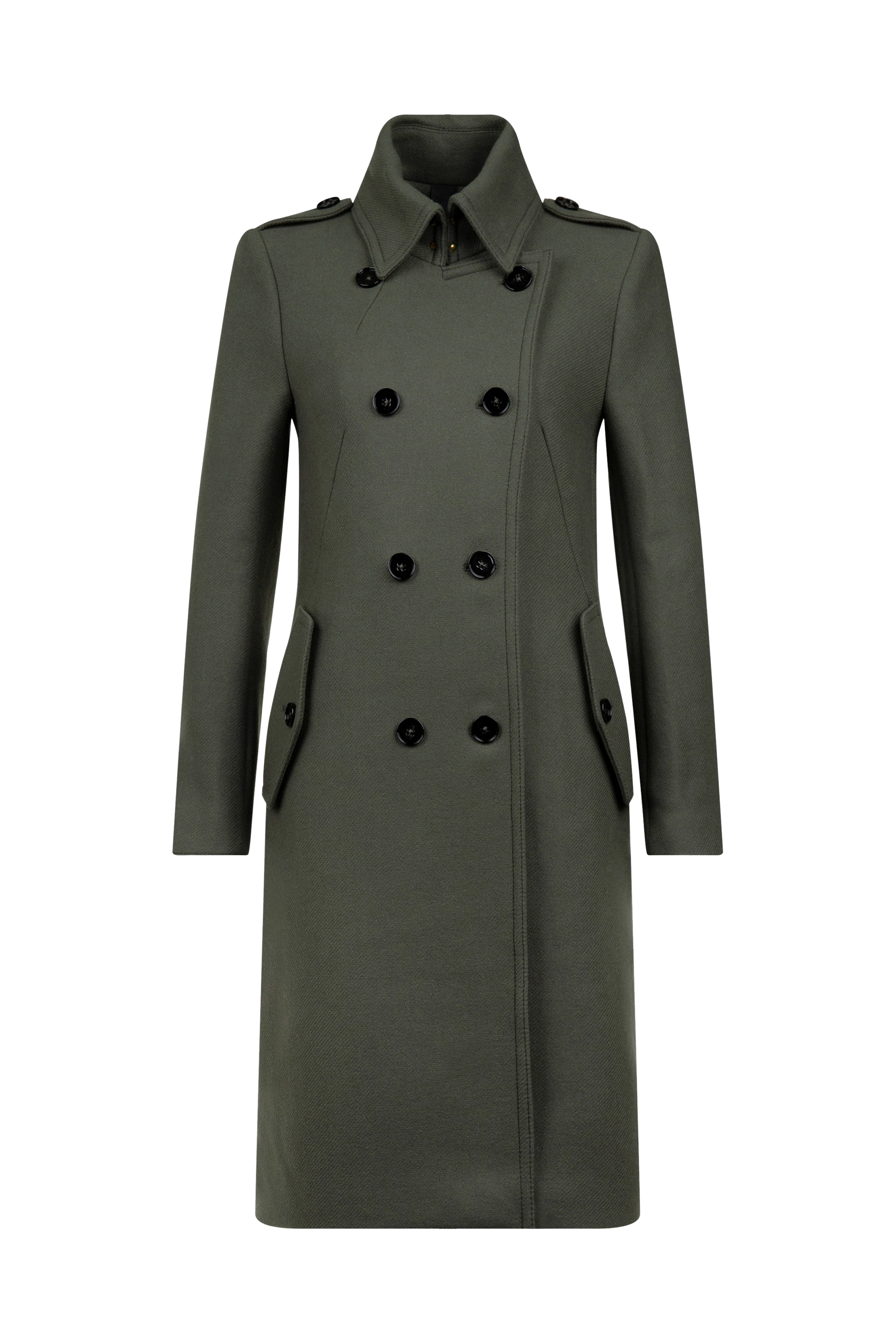 HARLESTON - Uniformmantel in winterlichem Woll-Mix - Damen - grün - Freisteller Frontansicht