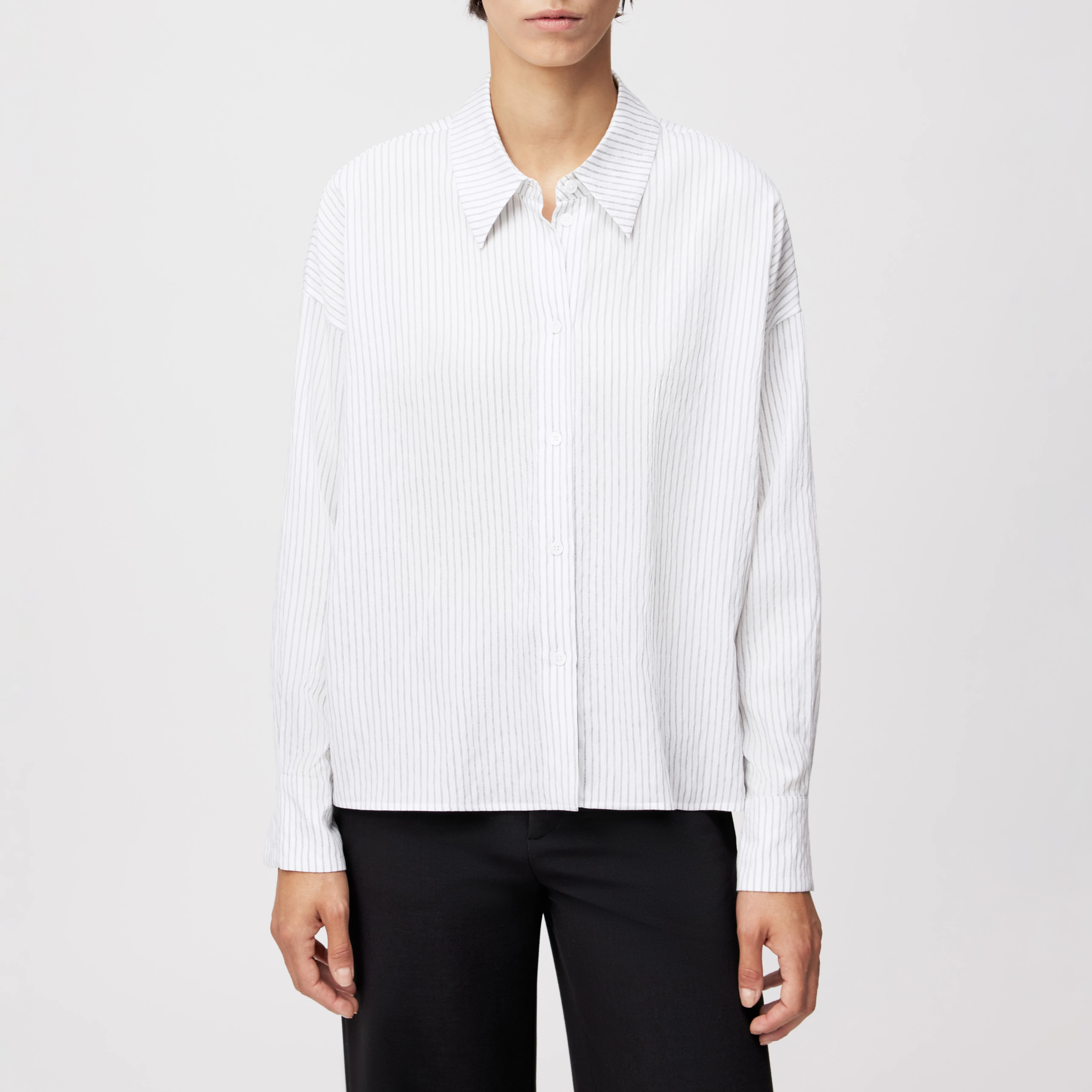 CLOELIA - Klassische Hemdbluse in Viskose-Mix - Damen - off white - Frontansicht