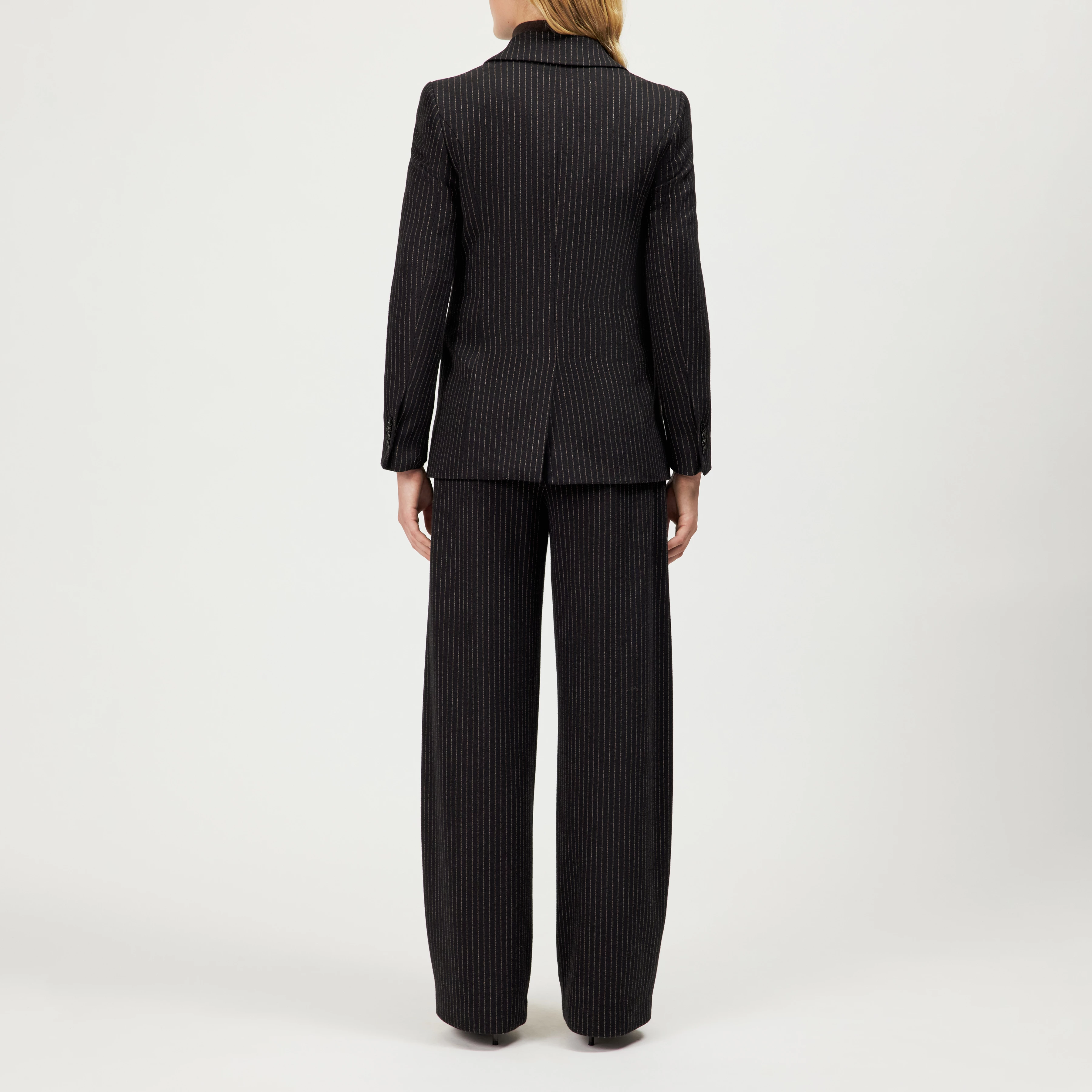 ATLIN_2 - Pinstripe single-button blazer - women - brown - Rückansicht
