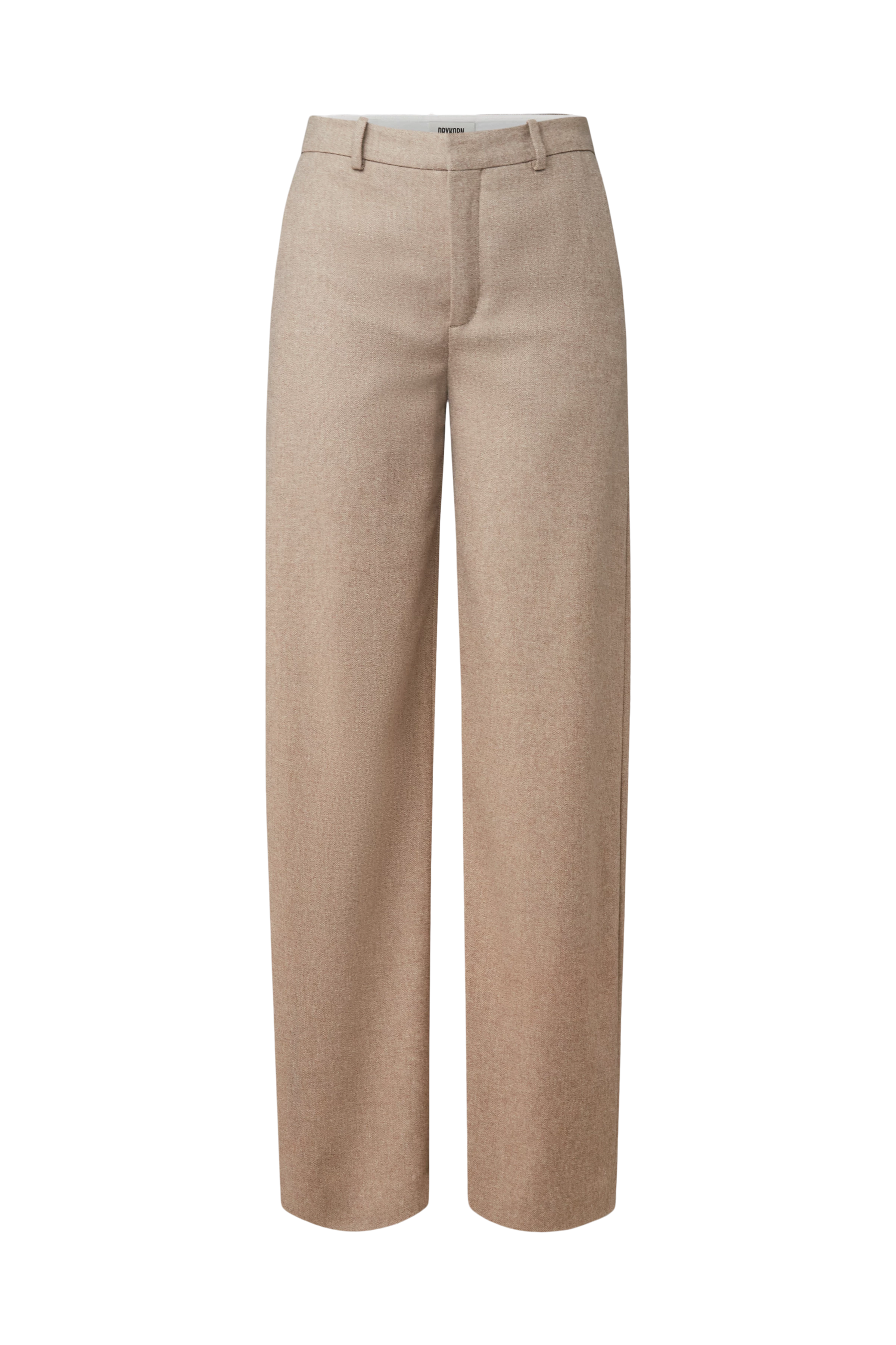 DESK - Hose mit Barrel-Leg in Woll-Mix - Damen - beige - Freisteller Frontansicht