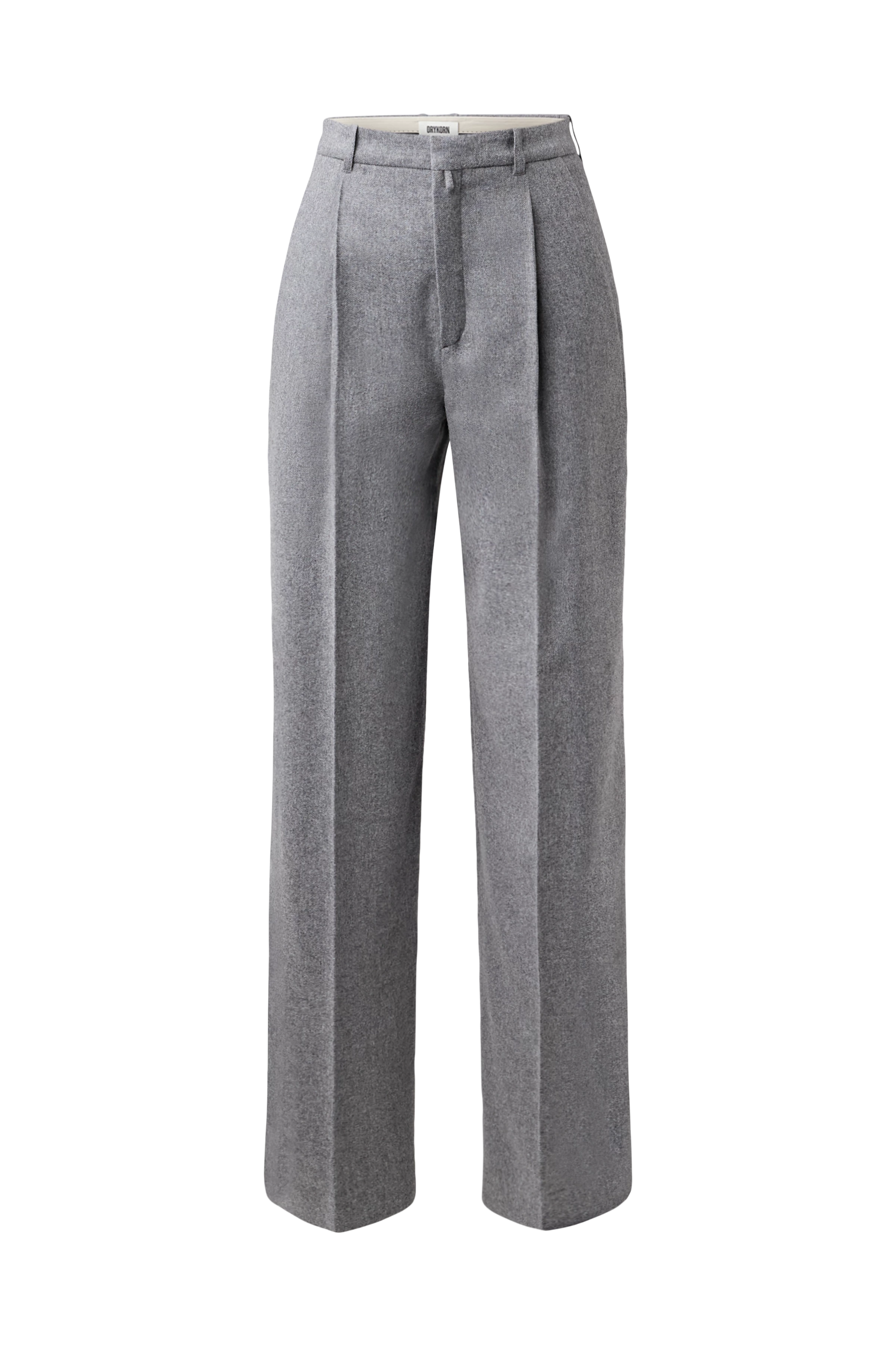 HARDLY - Wide pleat trousers in wool blend - women - grey - Freisteller Frontansicht