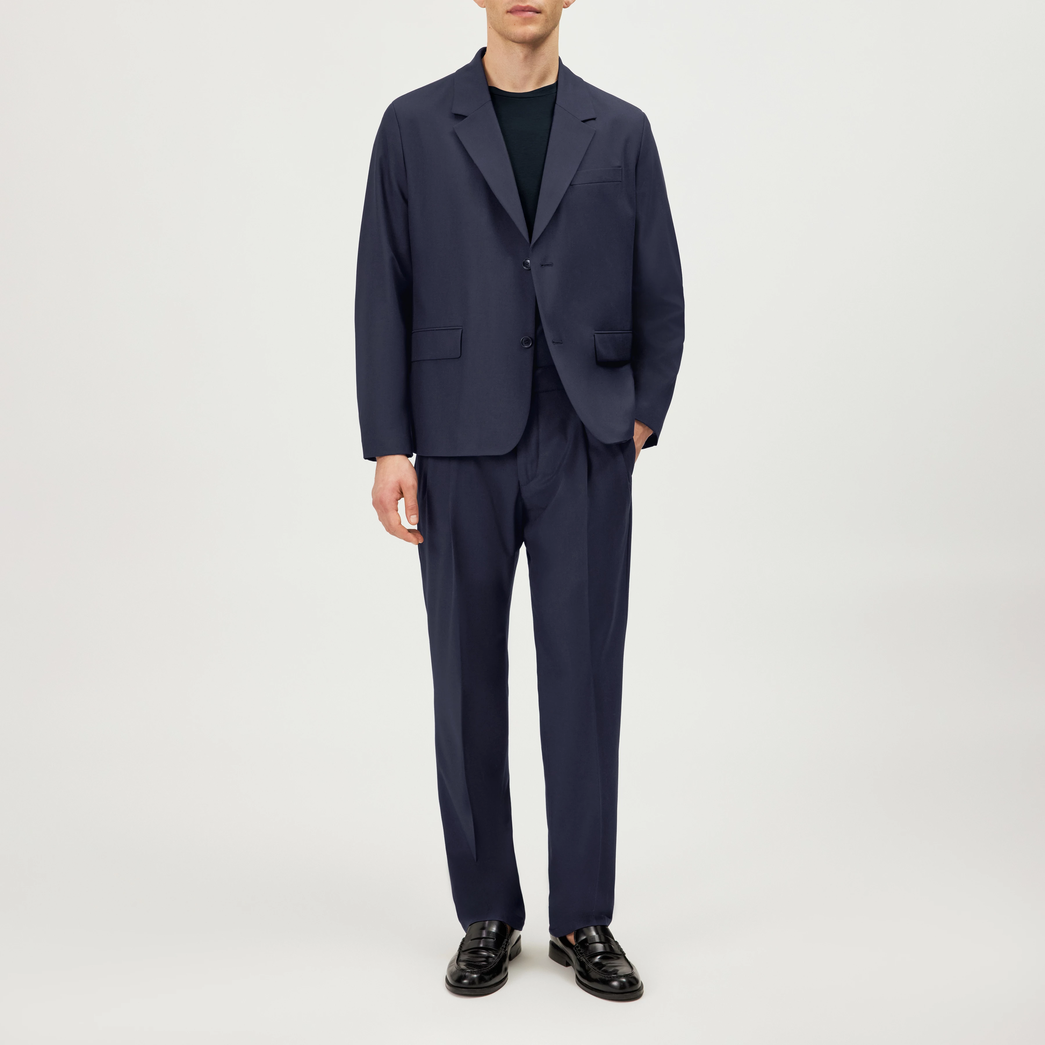 CORAY - Relaxed Fit Blazer in Wool Blend - men - blue - Ganzkörper-Frontansicht