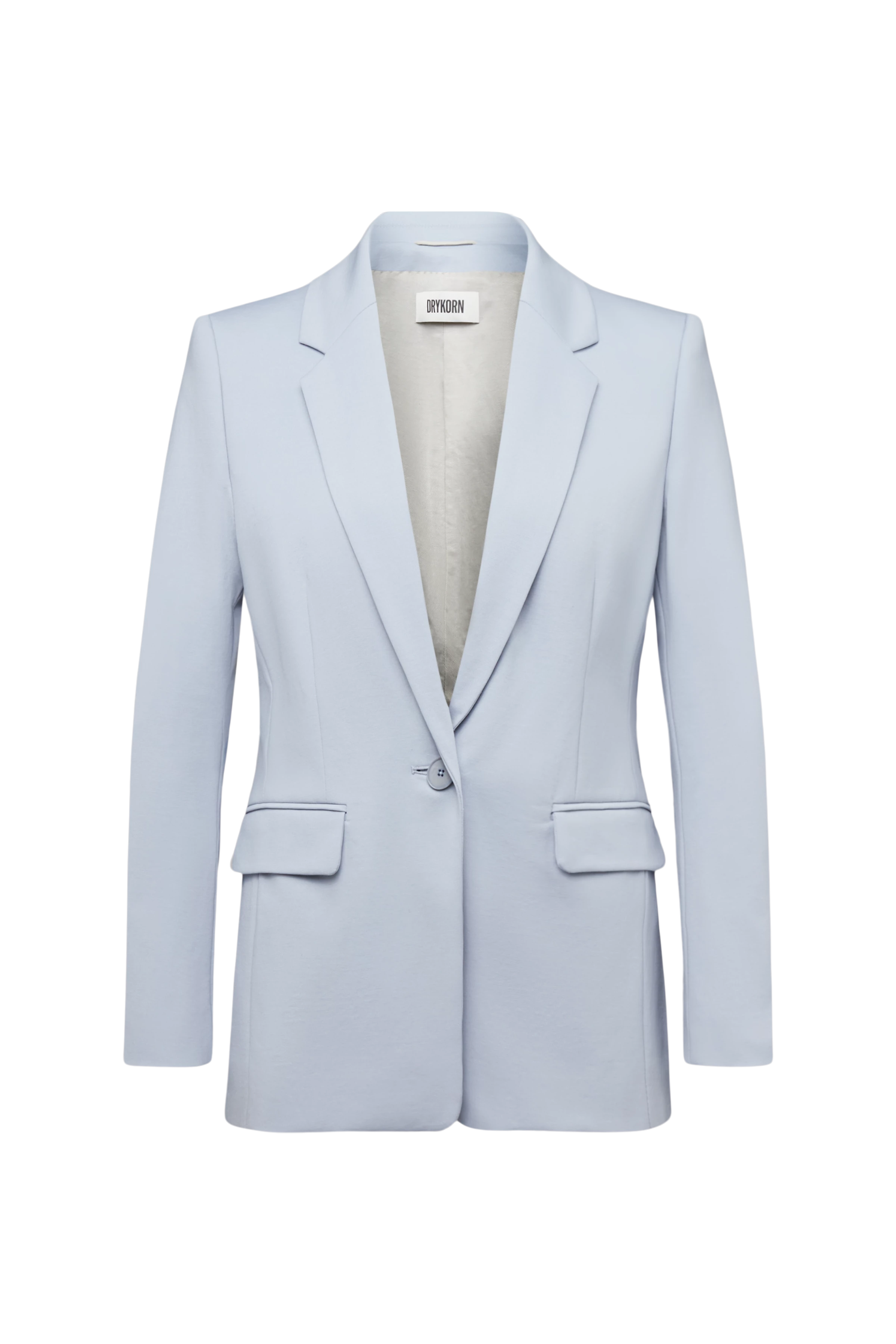 ATLIN_2 - Single-button blazer in Punto Milano jersey - women - blue - Freisteller Frontansicht