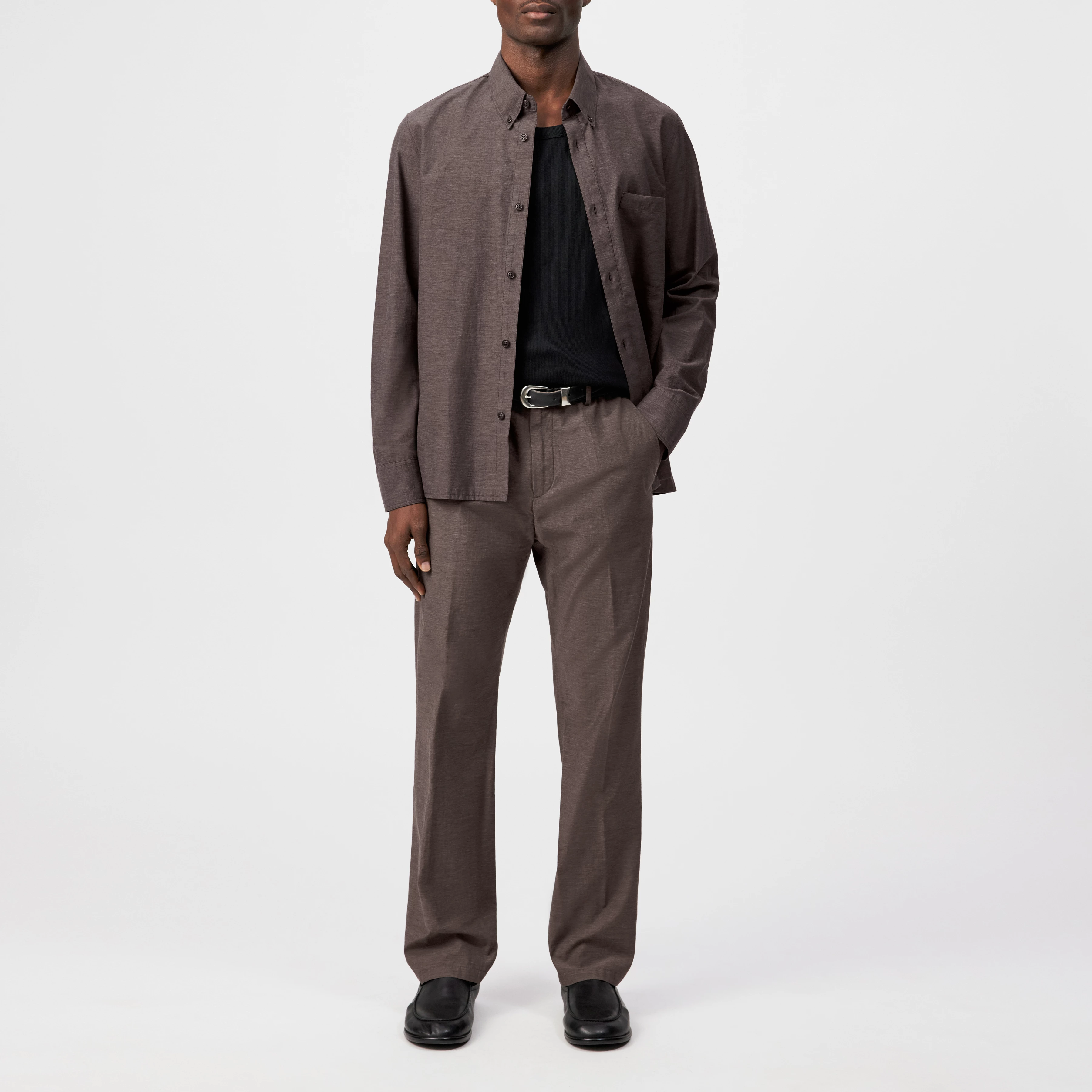 GARONA_B - Casual chino in cotton blend - men - brown - Ganzkörper-Frontansicht