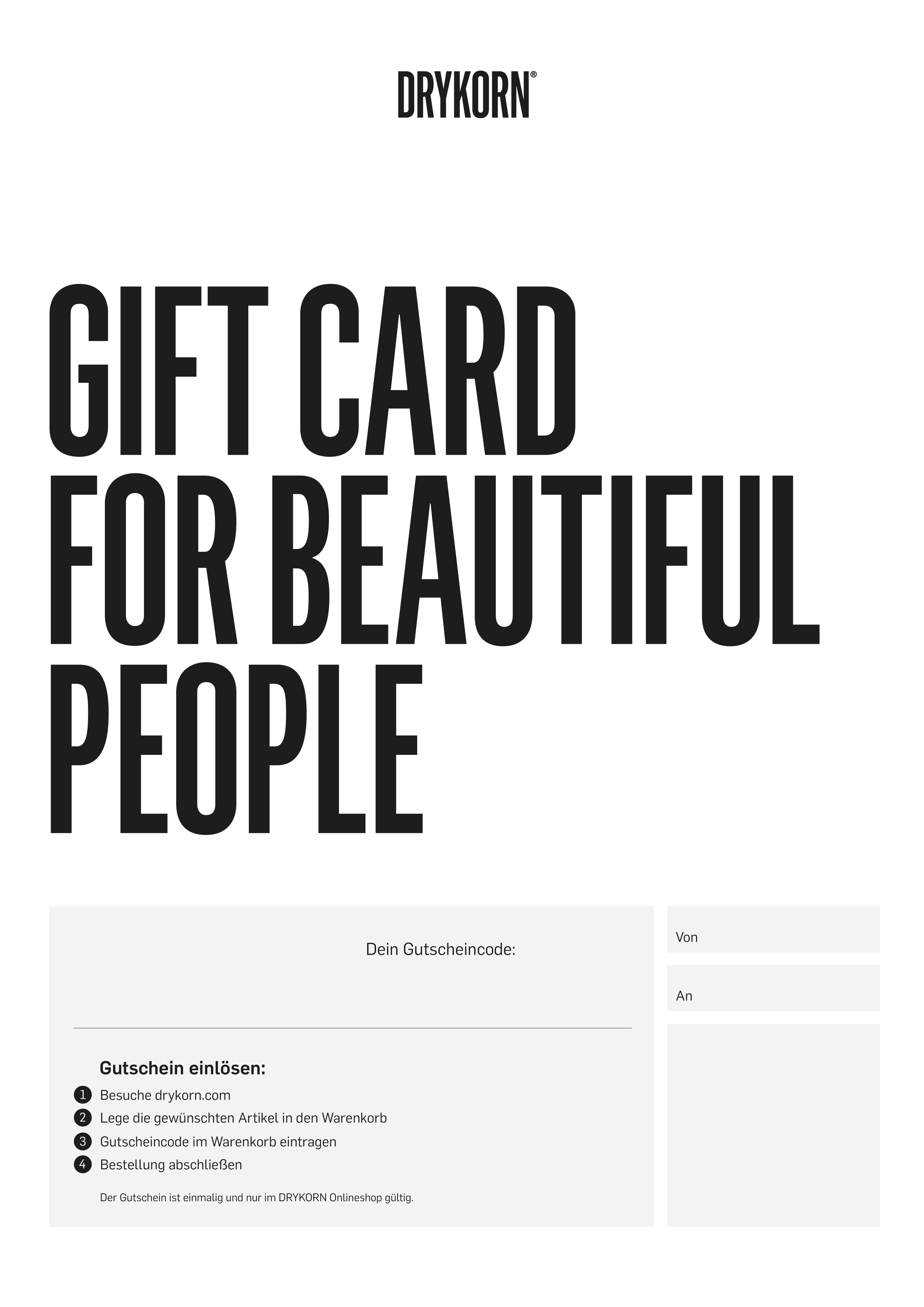 GIFTCARD - DRYKORN Geschenkgutschein - Unisex - weiß - Freisteller Rückansicht