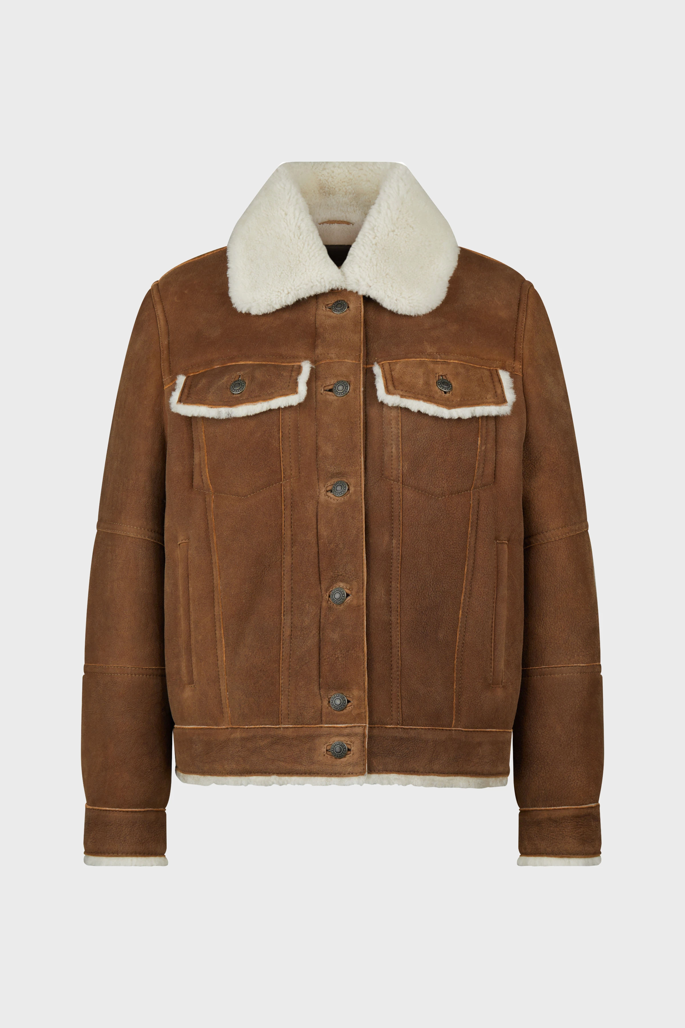 BRASA - lambskin oversized jacket - women - brown - Freisteller Frontansicht