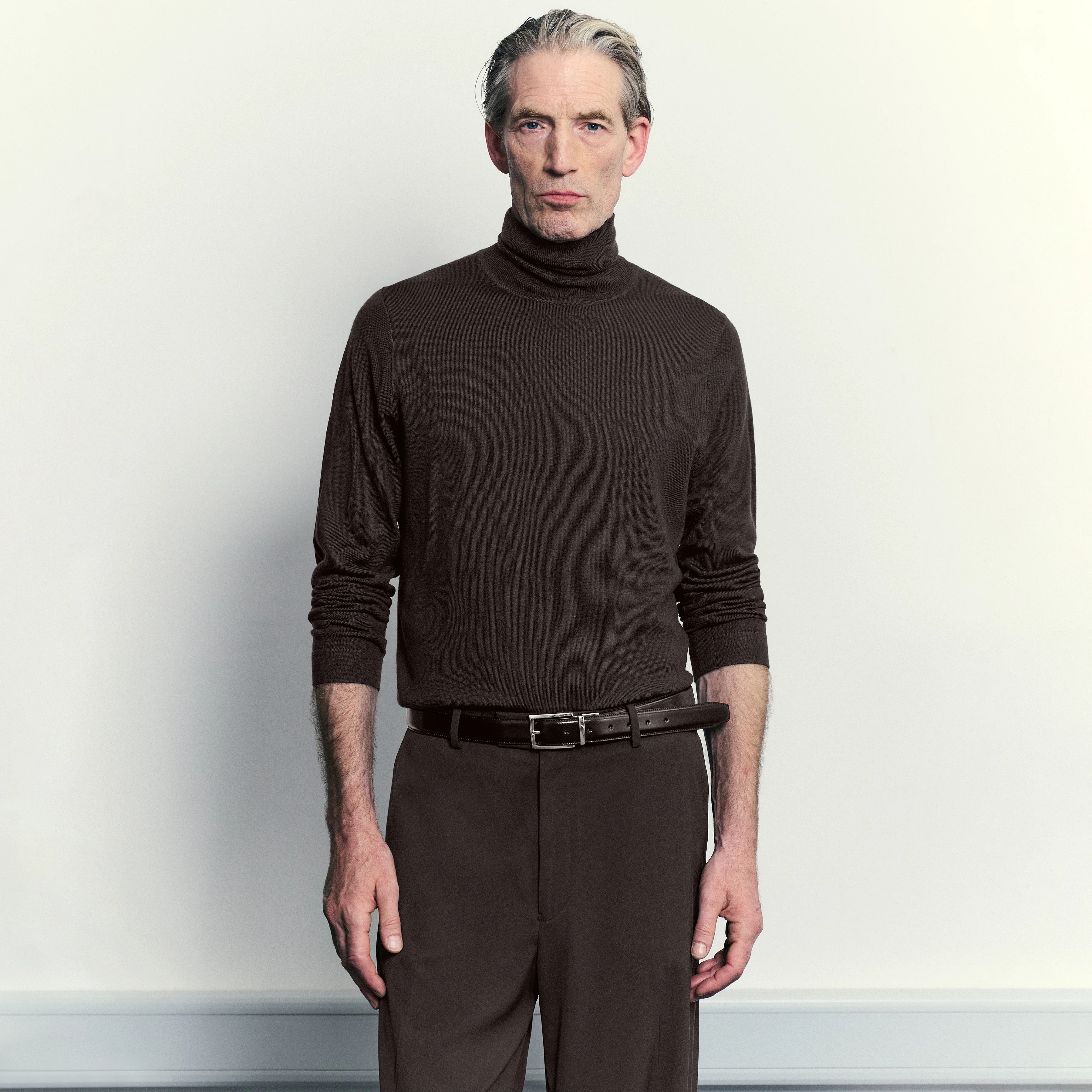 JOEY - Turtleneck jumper in 100% merino wool - men - brown