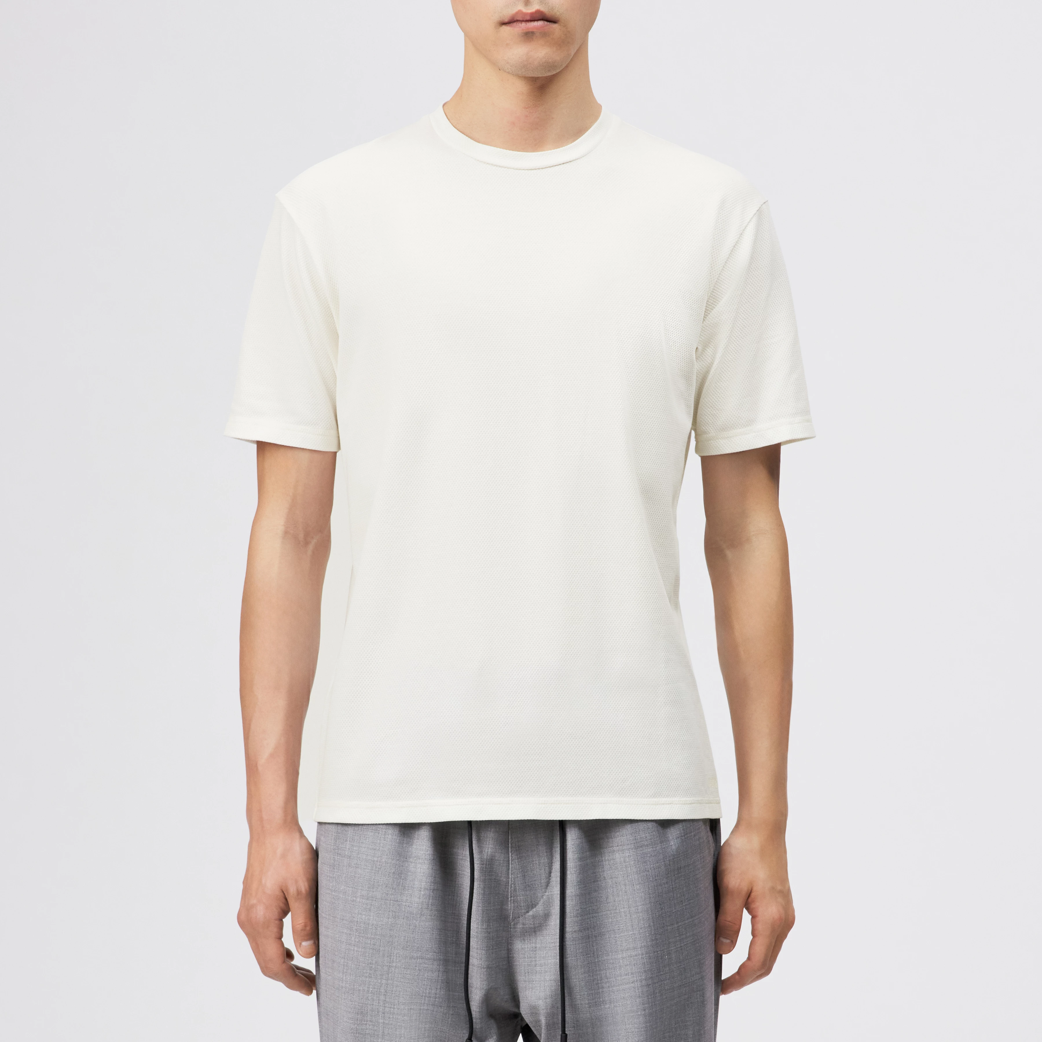 ERICKO - T-shirt Regular Fit en coton mélangé - men - blanc cassé - Frontansicht