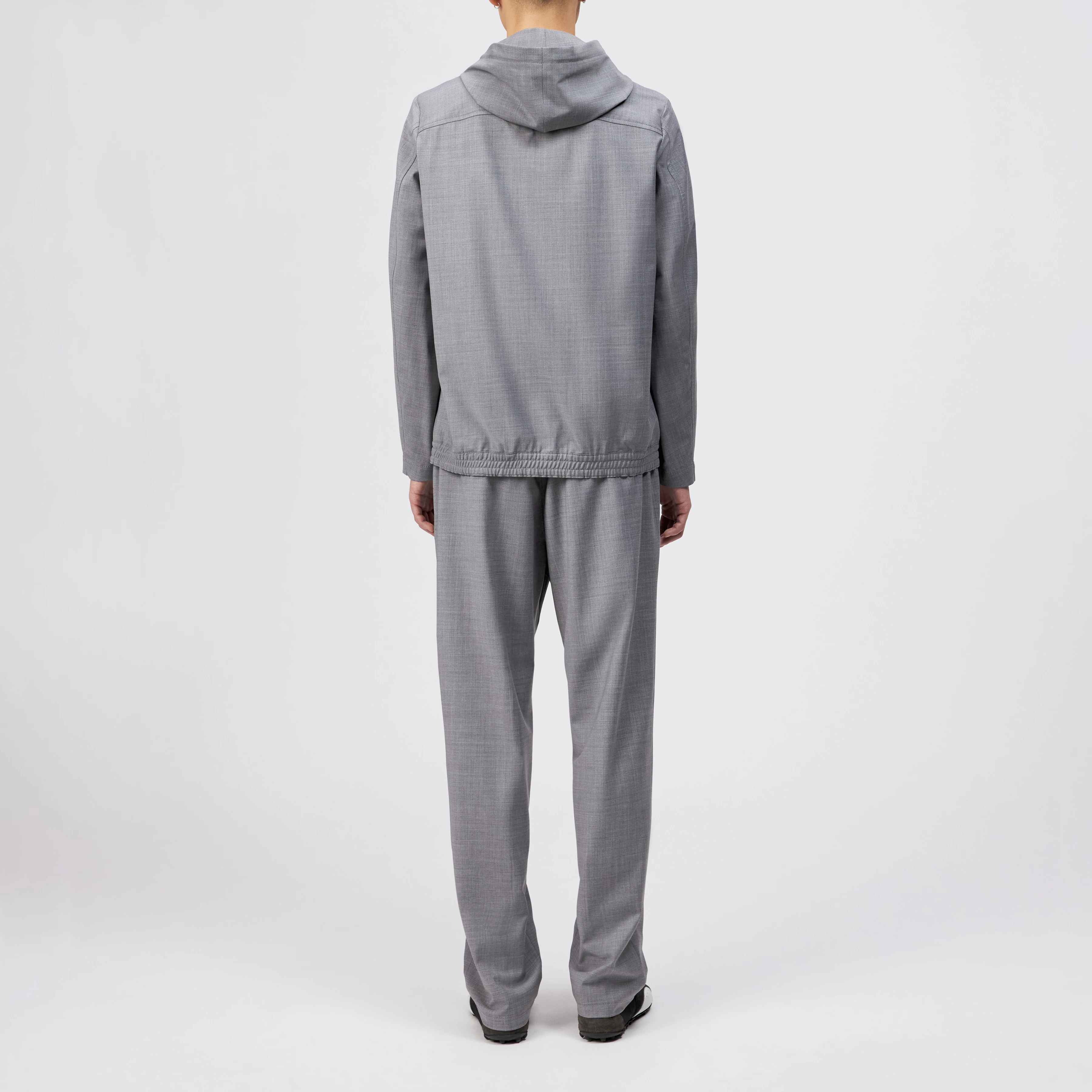 JENON - Zip-hættetrøje i performance-uldblanding - men - grå - Rückansicht